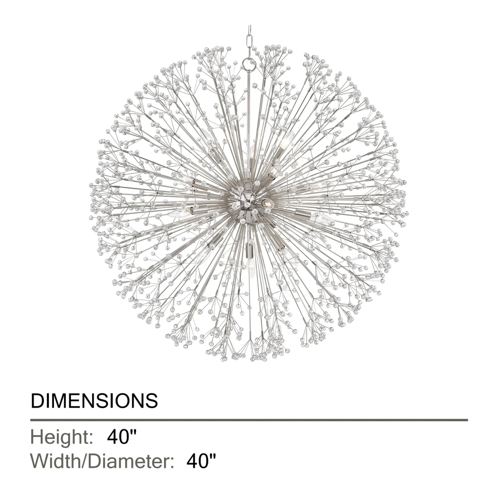 Hudson Valley Lighting - Dunkirk 40" 16-Light Chandelier, Polished Nickel Finish | Bees Lighting