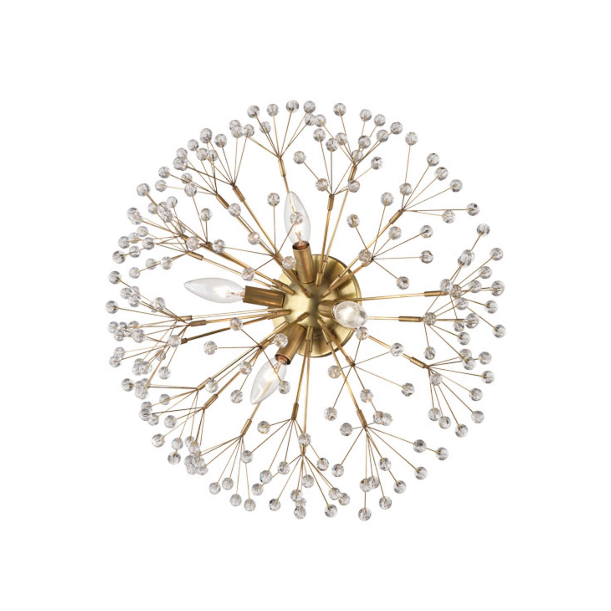 Dunkirk 20 in. 4 lights Flush Mount Light Brass Finish