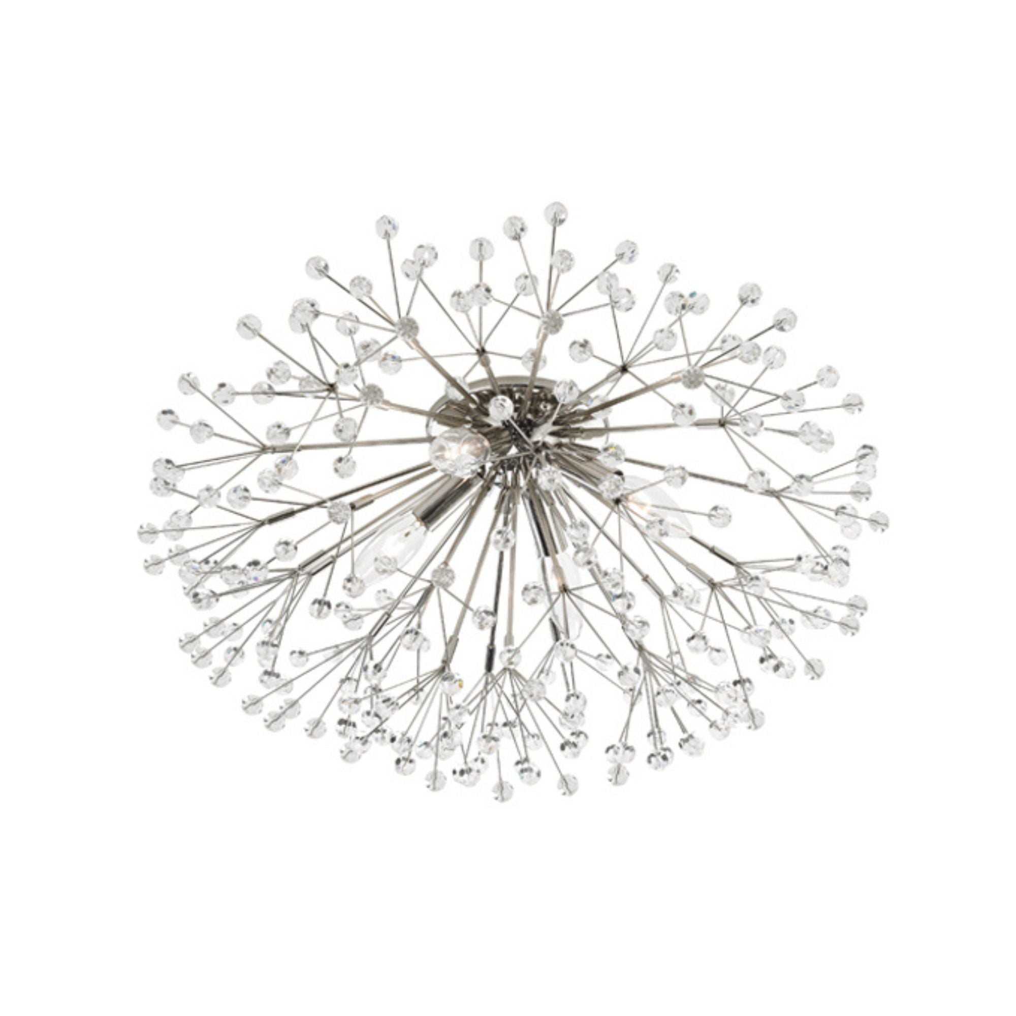 Dunkirk 20 in. 4 lights Flush Mount Light Polished Nickel Finish