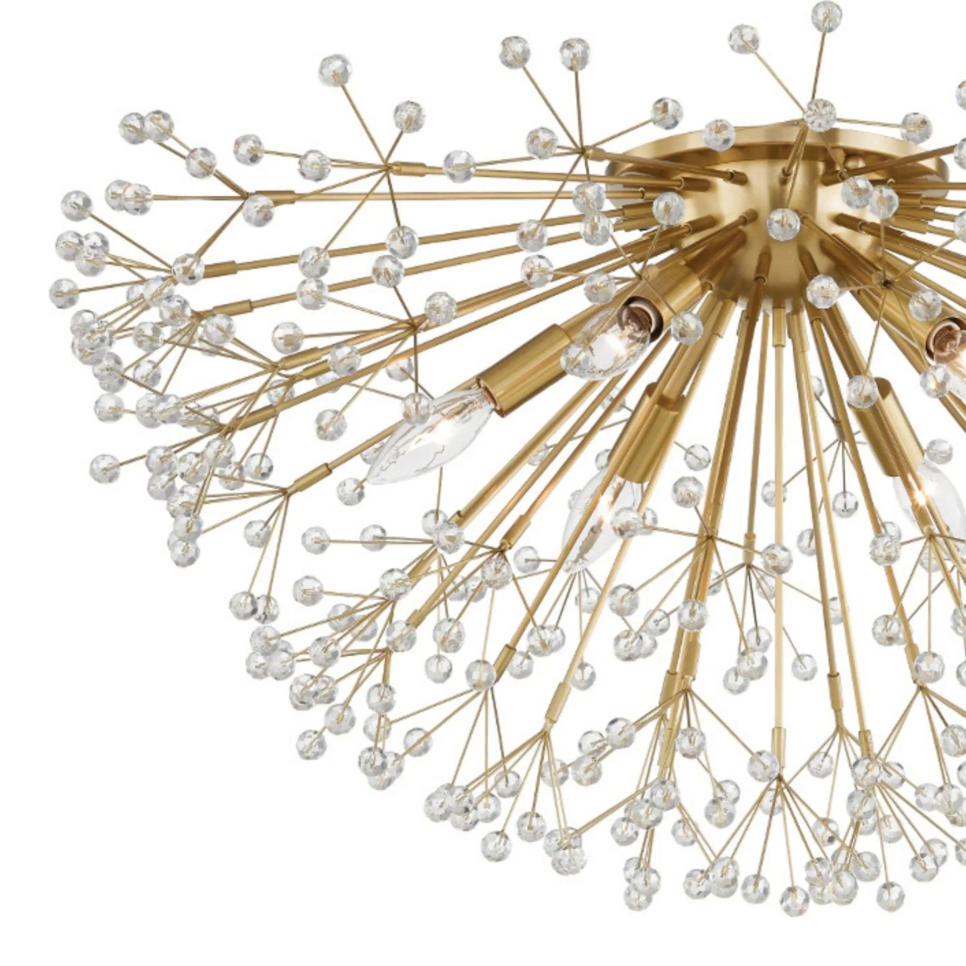 Hudson Valley Lighting - Dunkirk 30" 6-Light Semi Flush Mount, Aged Brass Finish | Bees Lighting