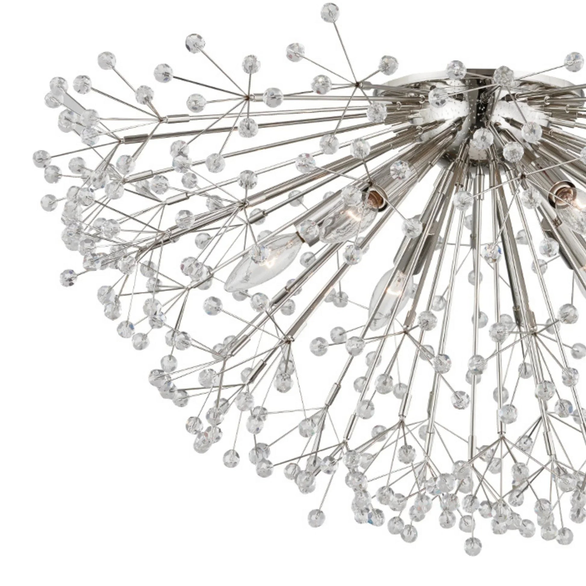 Hudson Valley Lighting - Dunkirk 30" 6-Light Semi Flush Mount, Polished Nickel Finish | Bees Lighting