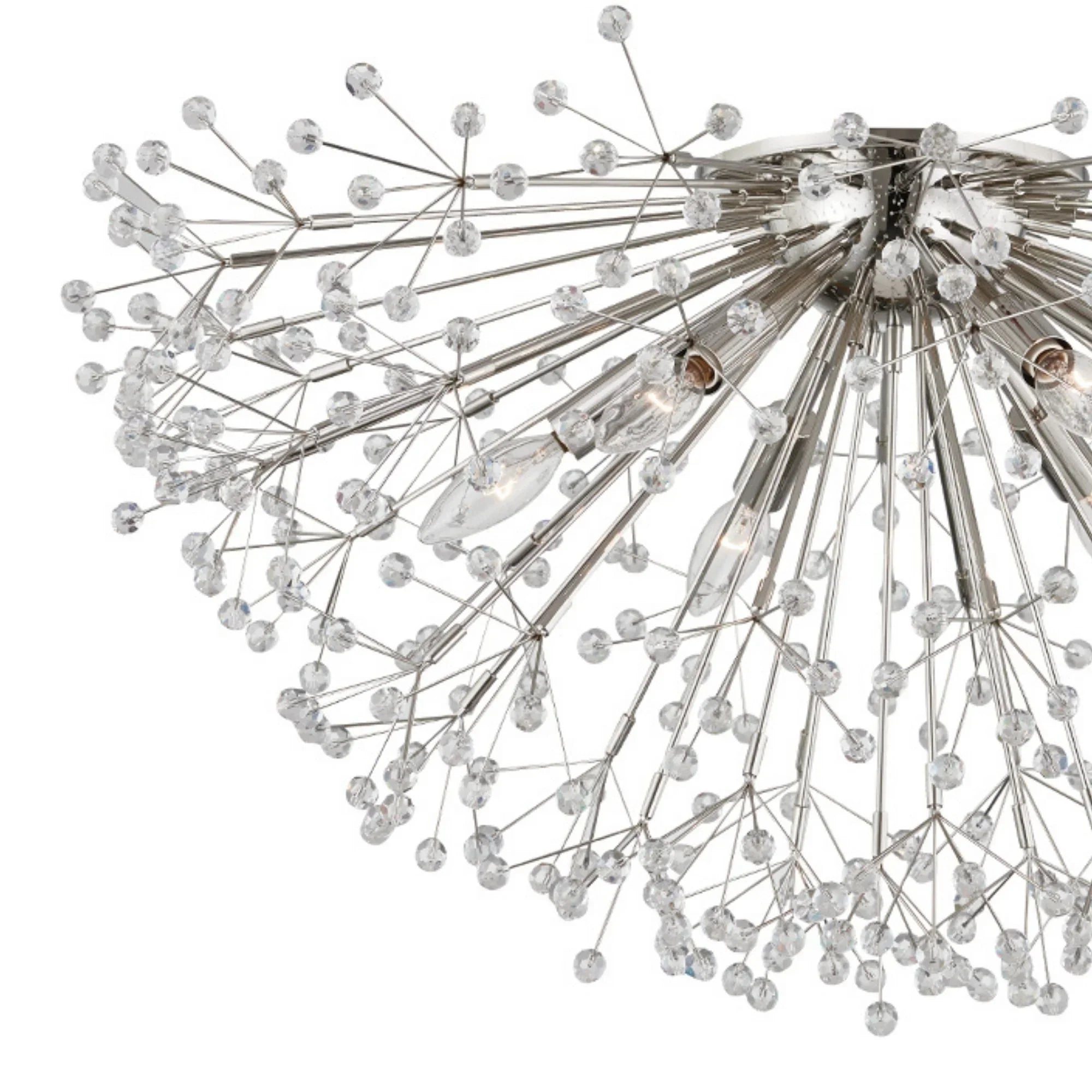 Hudson Valley Lighting - Dunkirk 30" 6-Light Semi Flush Mount, Polished Nickel Finish | Bees Lighting