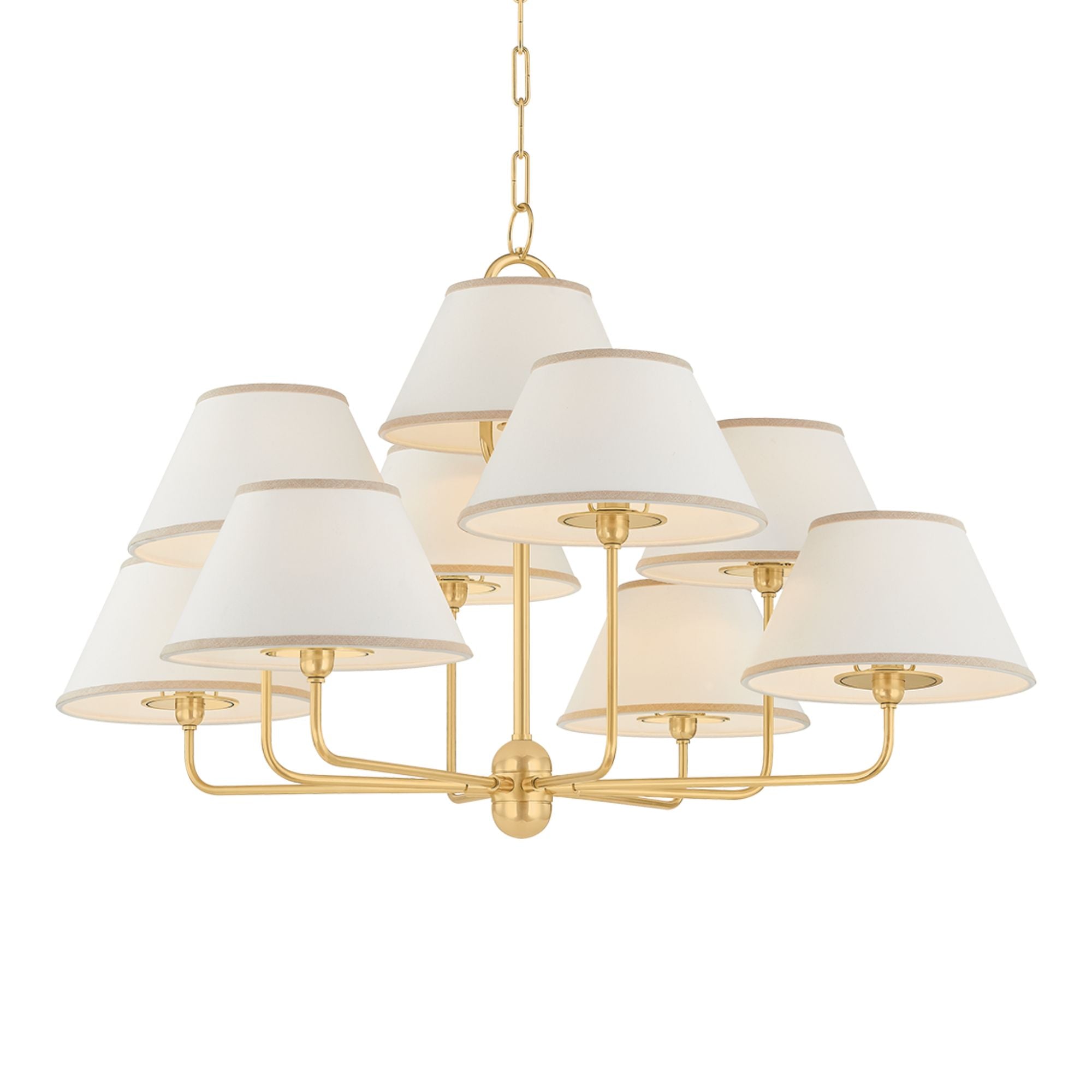 Durland 41" 9-Light Chandelier, Aged Brass Finish
