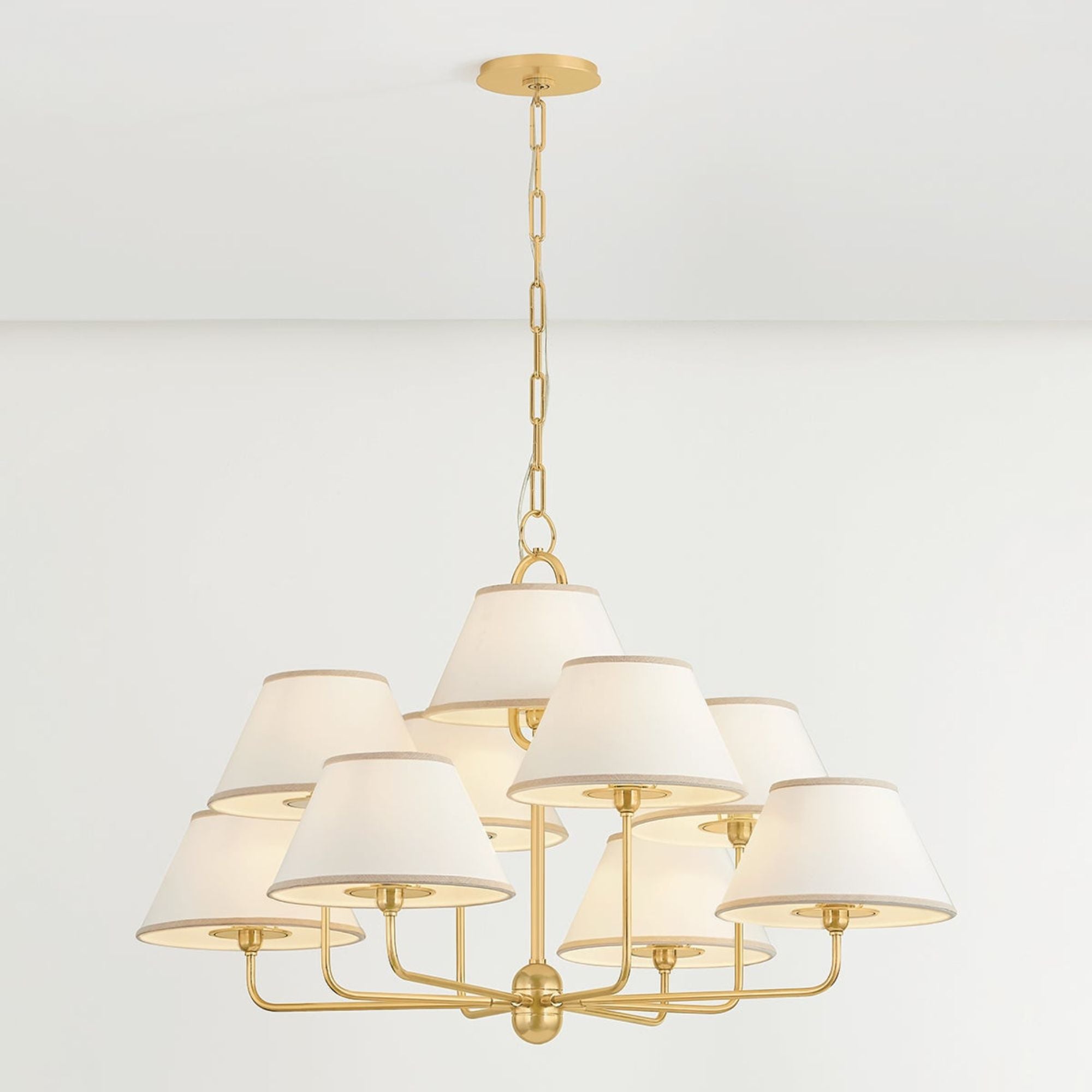 Durland 41" 9-Light Chandelier, Aged Brass Finish