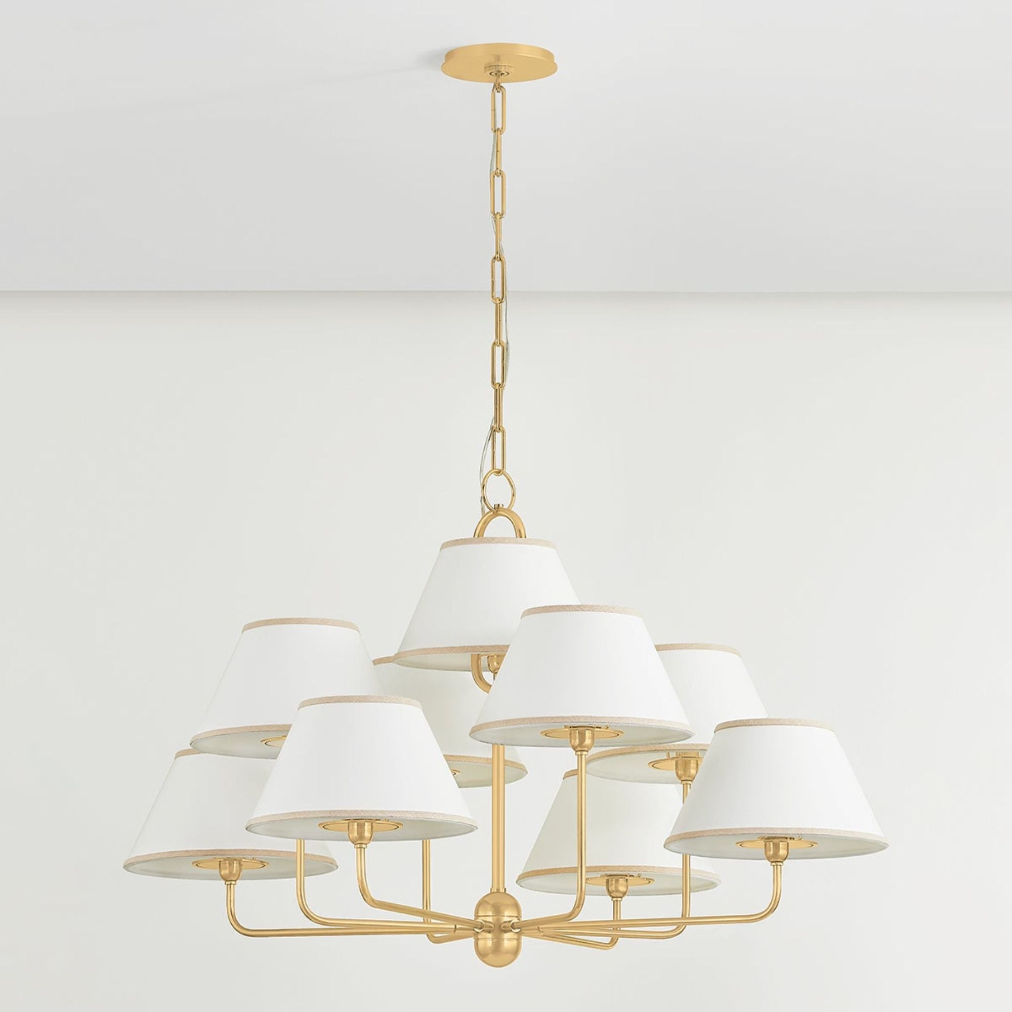Durland 41" 9-Light Chandelier, Aged Brass Finish