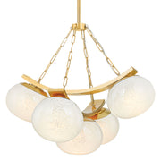 Duxbury 32" 5-Light Chandelier, Aged Brass Finish