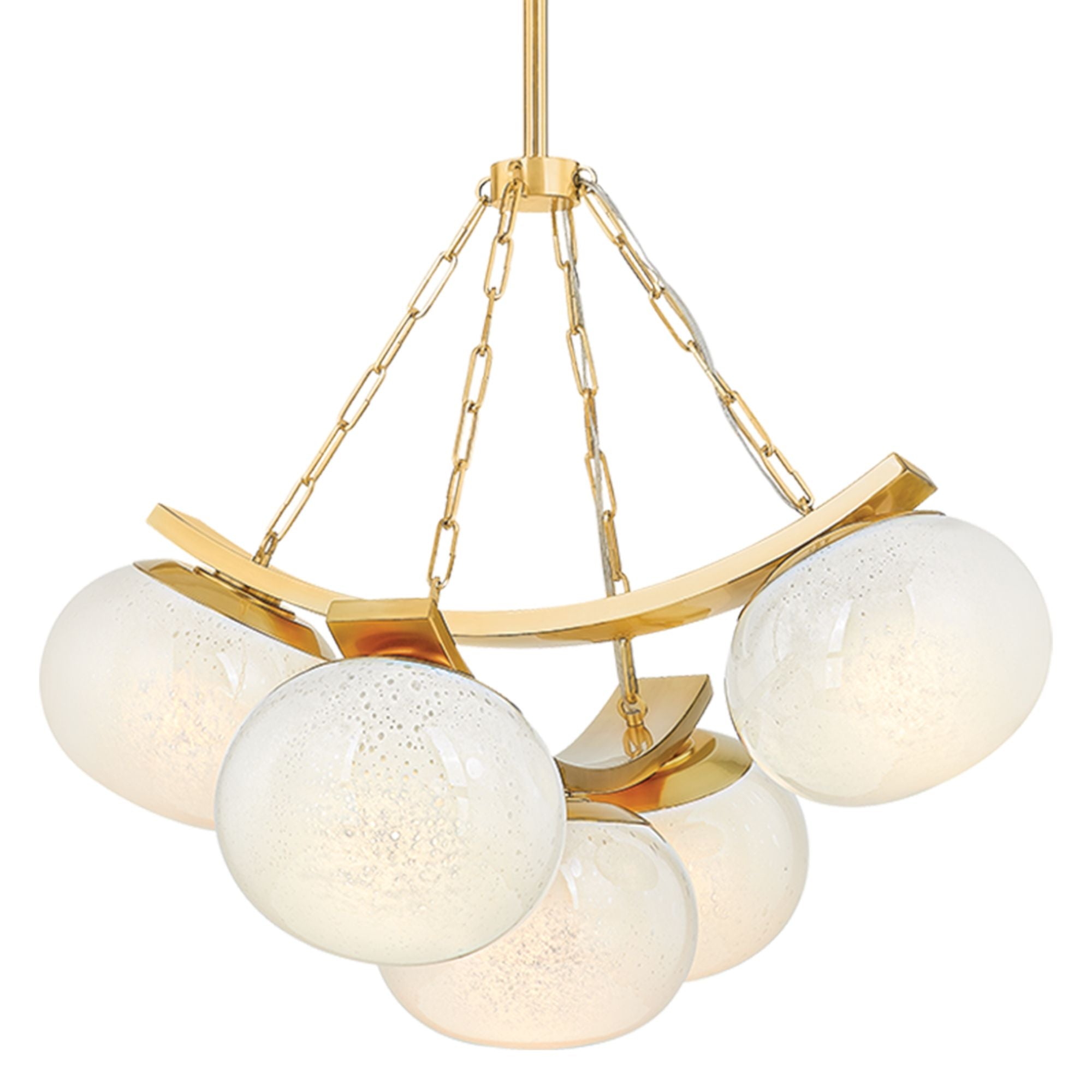 Duxbury 32" 5-Light Chandelier, Aged Brass Finish