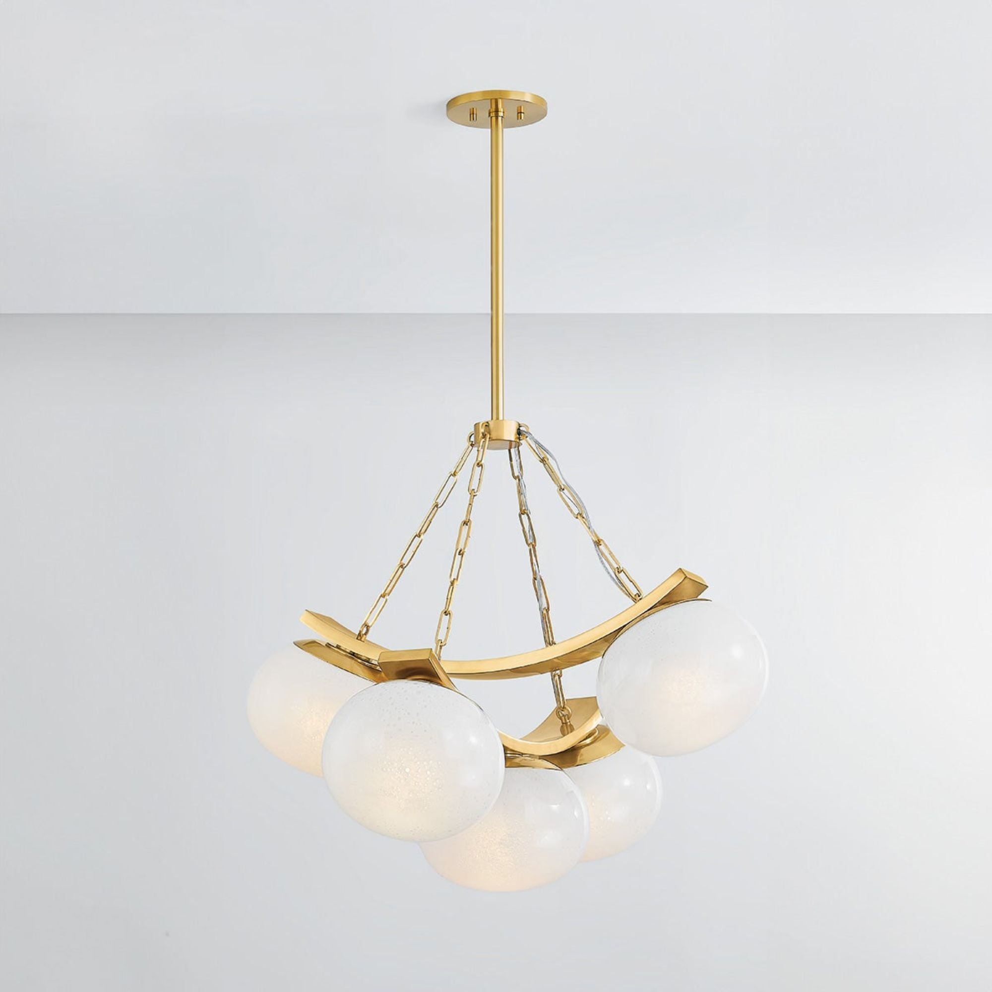 Duxbury 32" 5-Light Chandelier, Aged Brass Finish