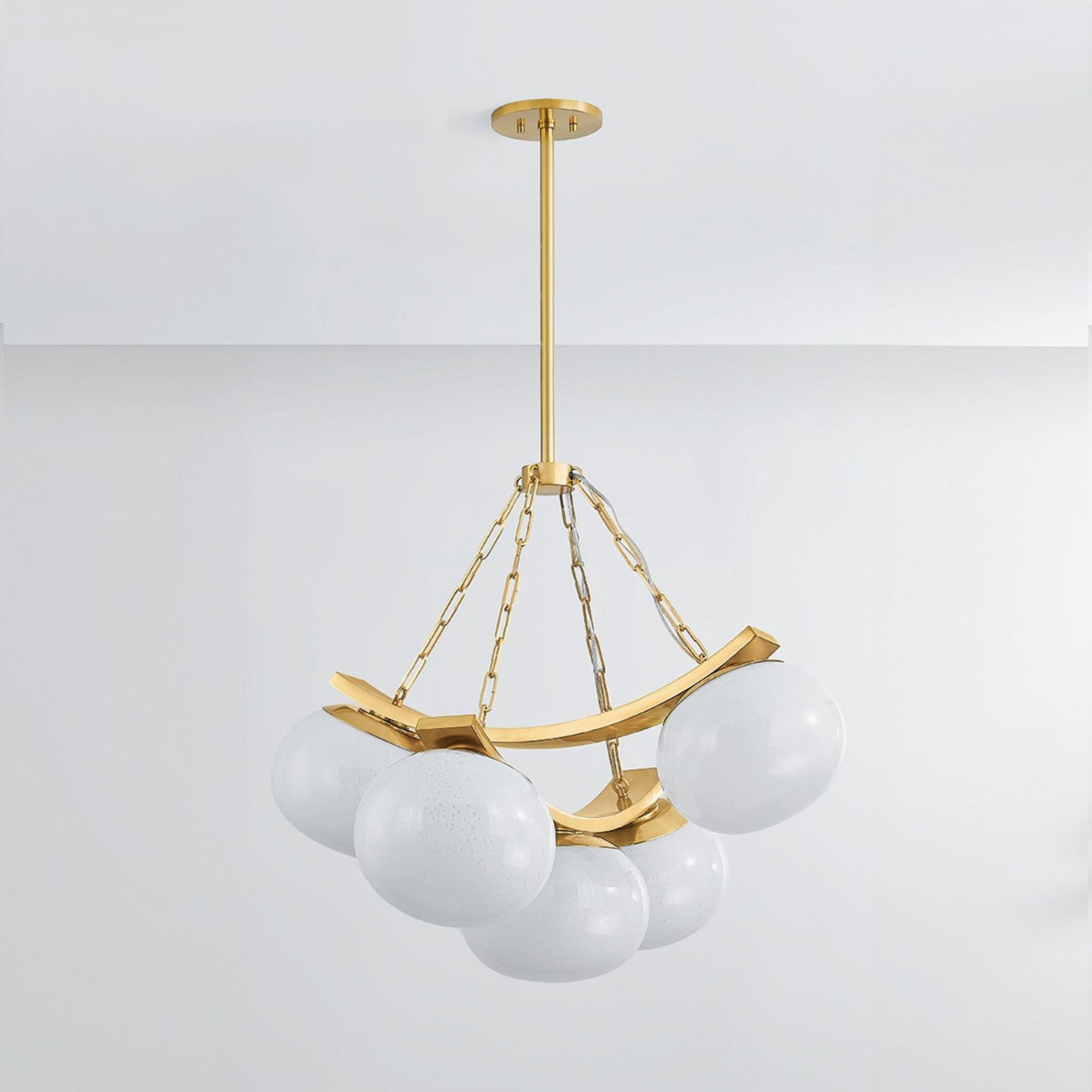 Duxbury 32" 5-Light Chandelier, Aged Brass Finish