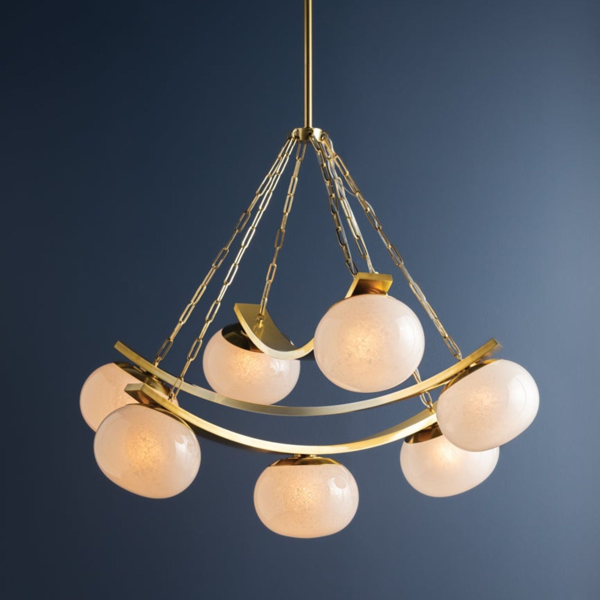 Duxbury 44" 7-Light Chandelier, Aged Brass Finish