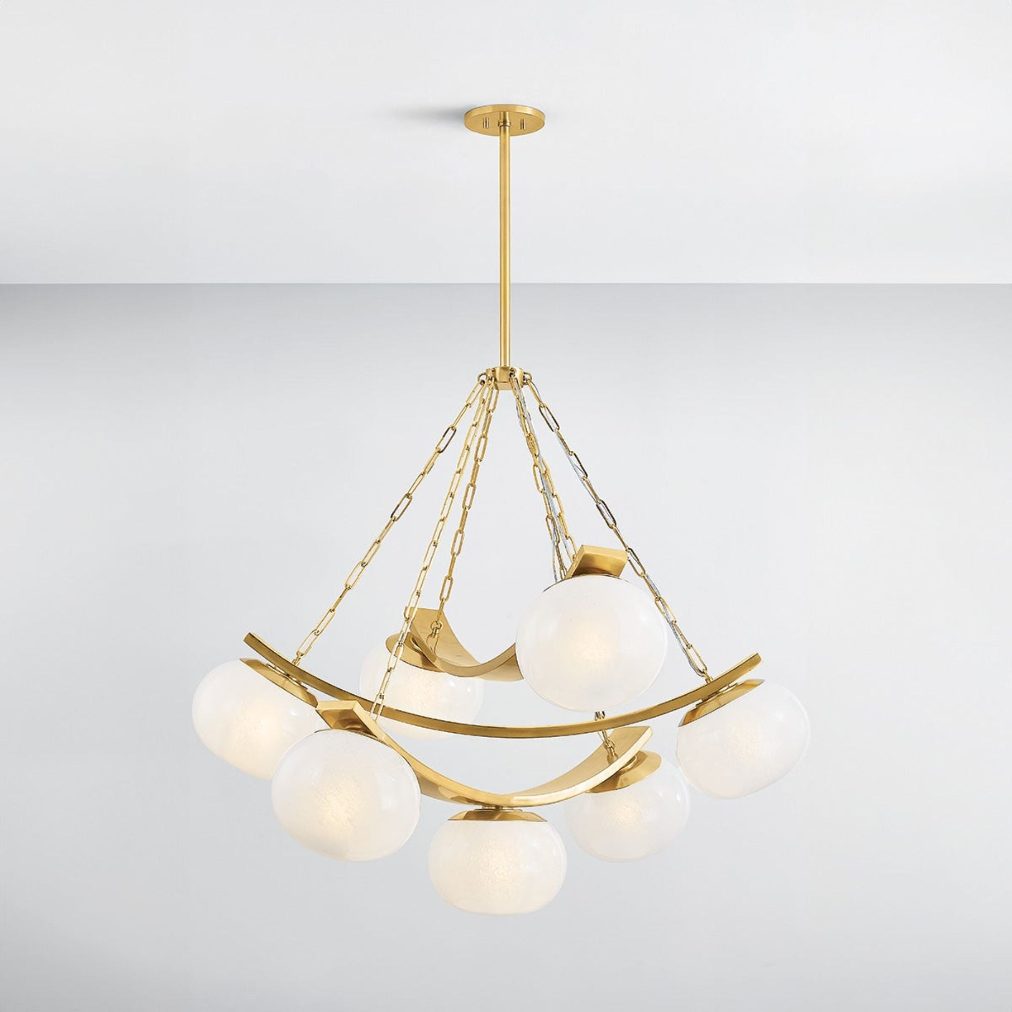 Duxbury 44" 7-Light Chandelier, Aged Brass Finish