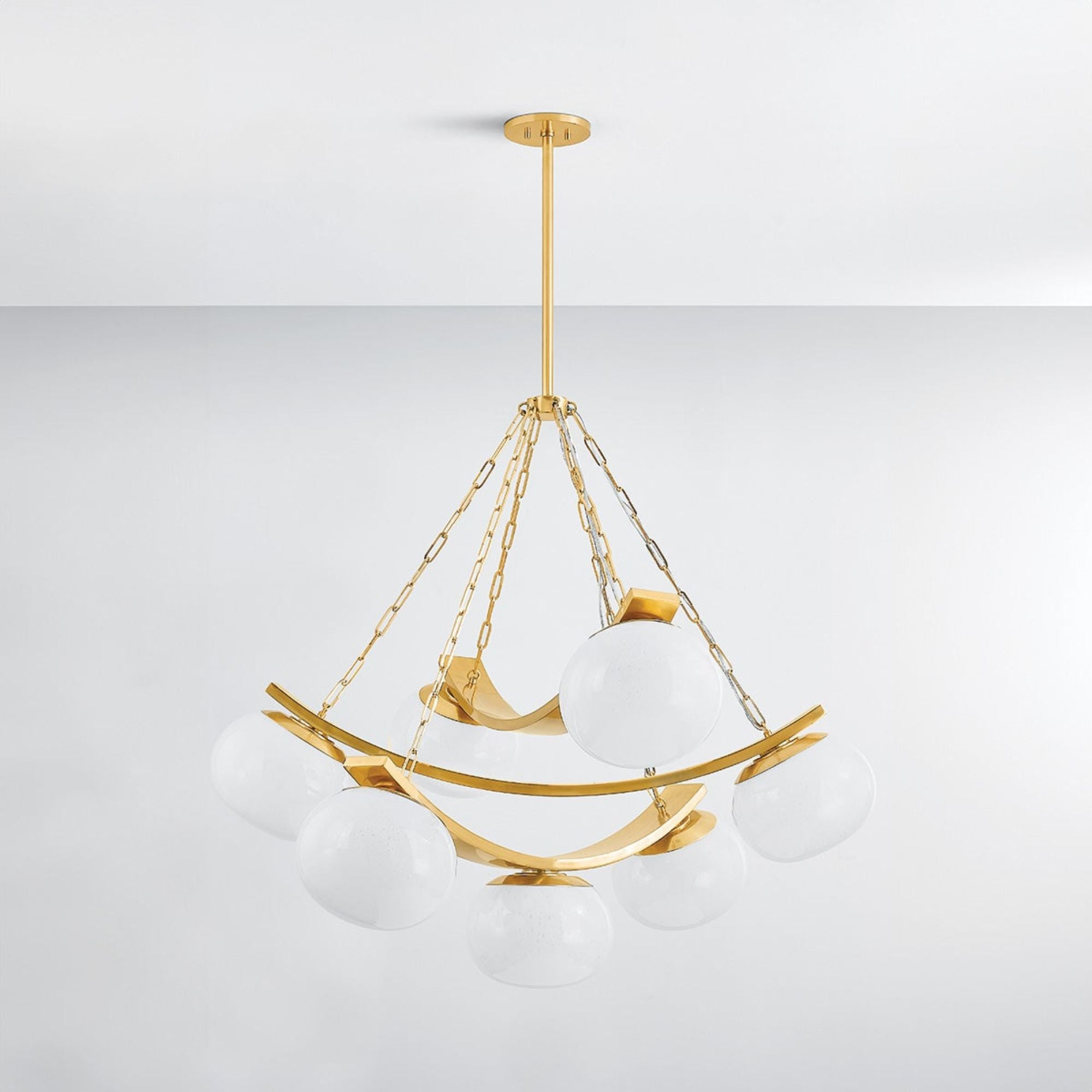 Duxbury 44" 7-Light Chandelier, Aged Brass Finish