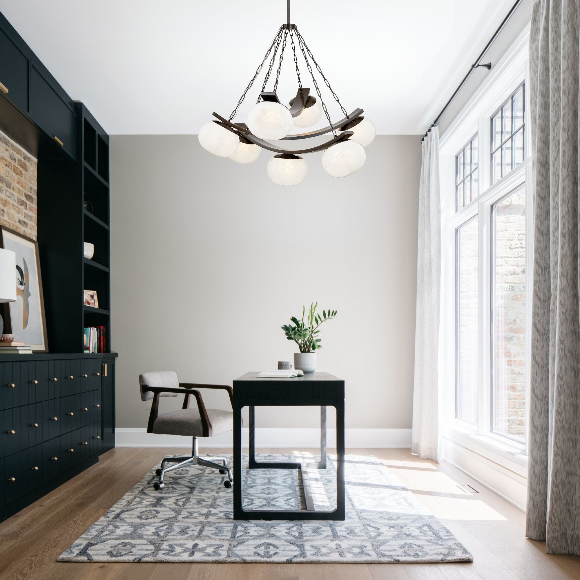 Duxbury 44" 7-Light Chandelier, Distressed Bronze Finish