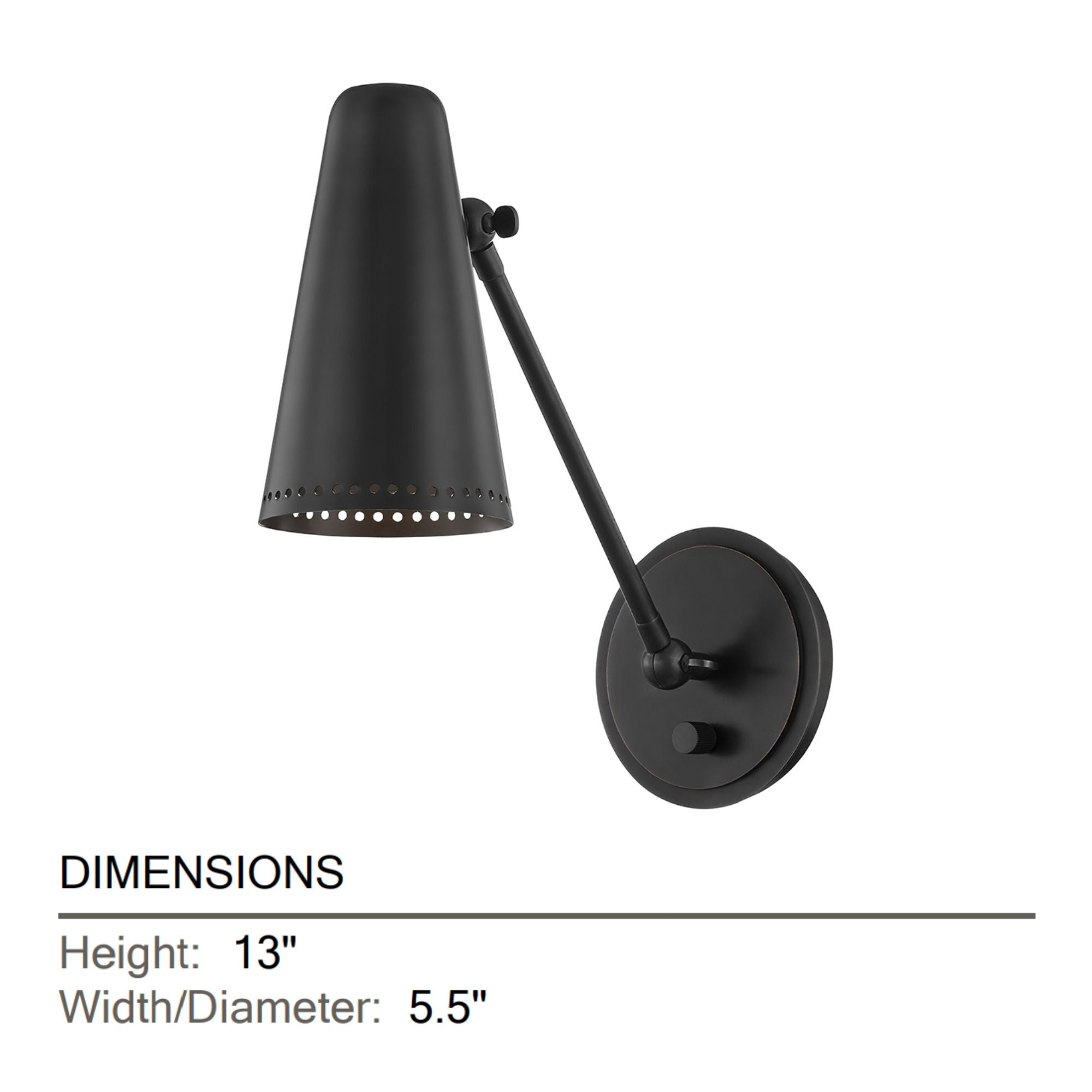 Easley 13" Swing Arm Lamp, Old Bronze Finish