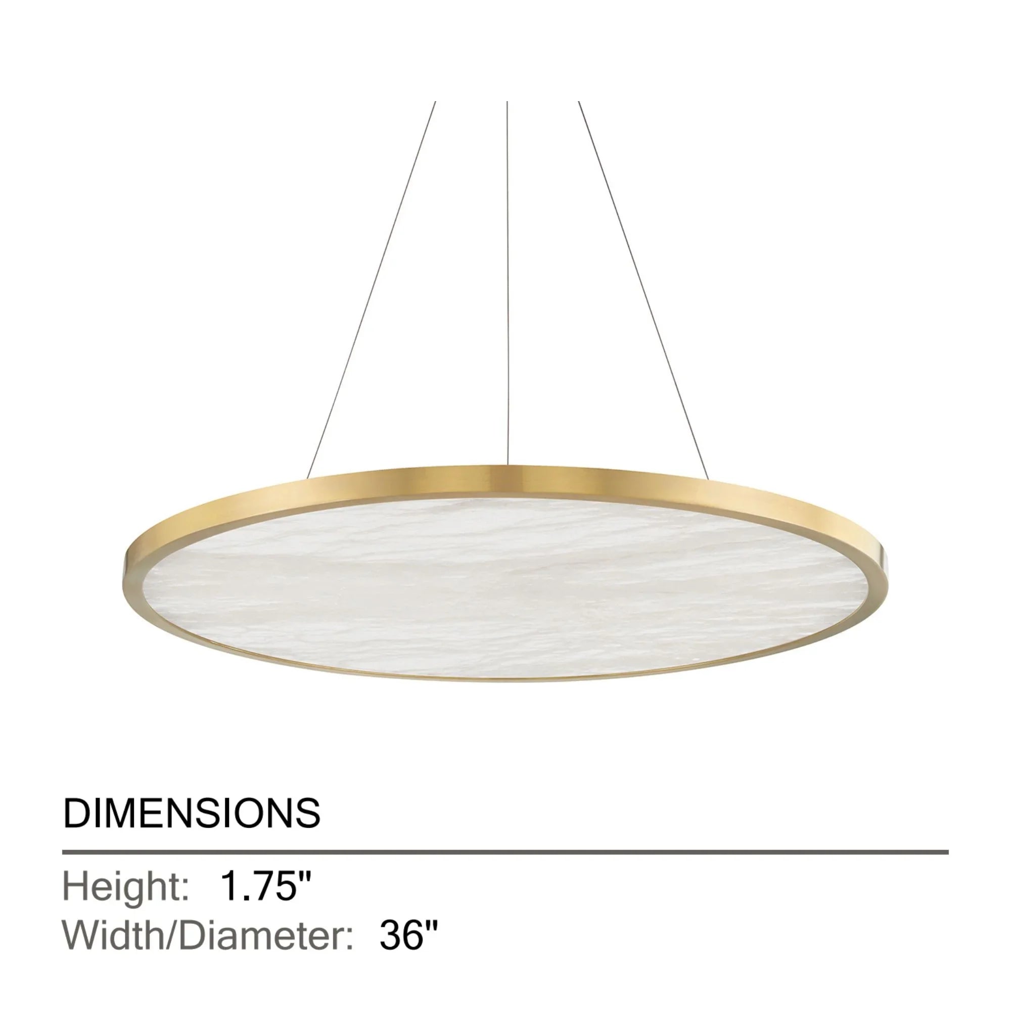 Eastport 36" LED Chandelier, Aged Brass Finish