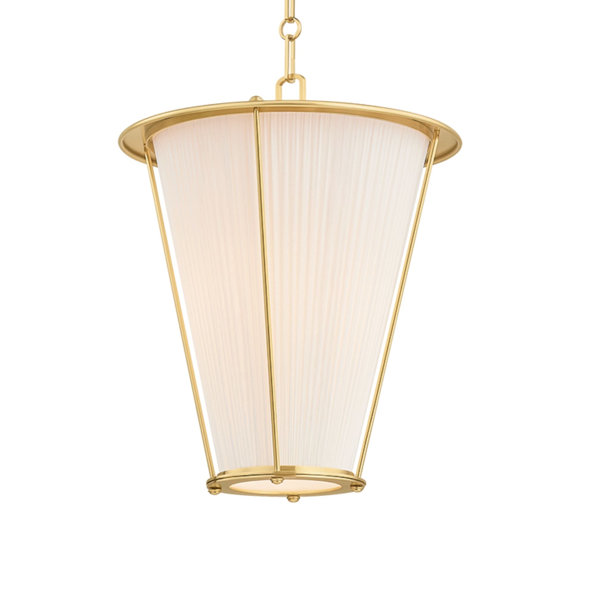 Hudson Valley Ellsworth 18.75 in. Pendant Light, Aged Brass with Ivory Silk Shade