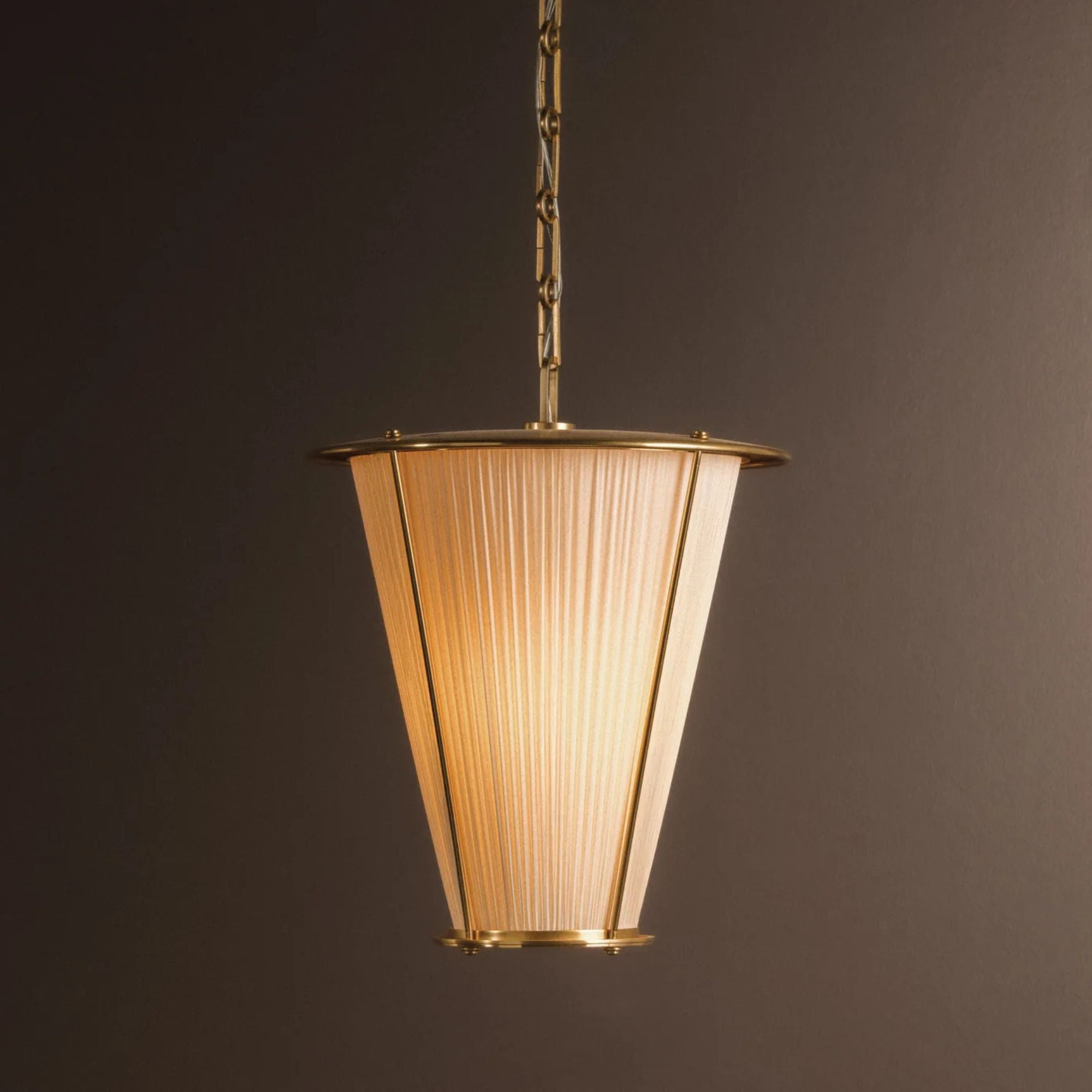 Hudson Valley Ellsworth 18.75 in. Pendant Light, Aged Brass with Ivory Silk Shade