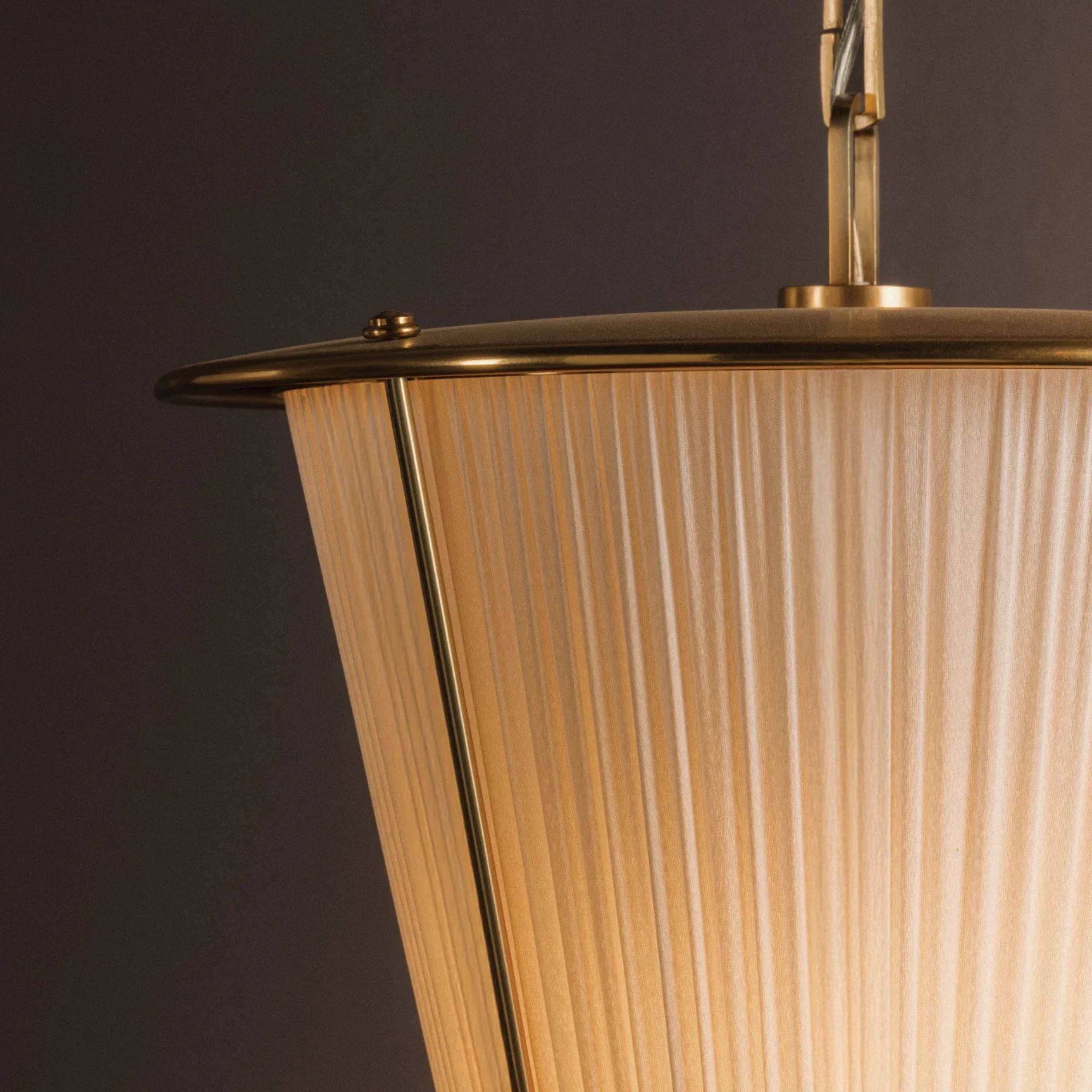 Hudson Valley Ellsworth 18.75 in. Pendant Light, Aged Brass with Ivory Silk Shade