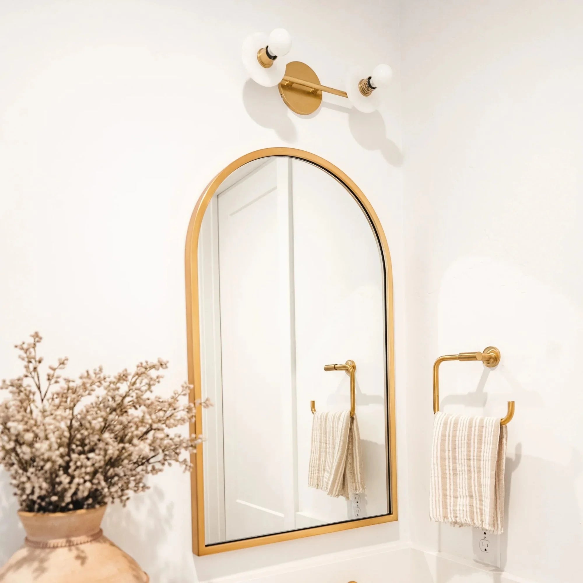 Elmont 16" 2-Light Bath and Vanity Light, Aged Brass Finish