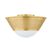 Elsmere 14" Flush Mount, Aged Brass Finish