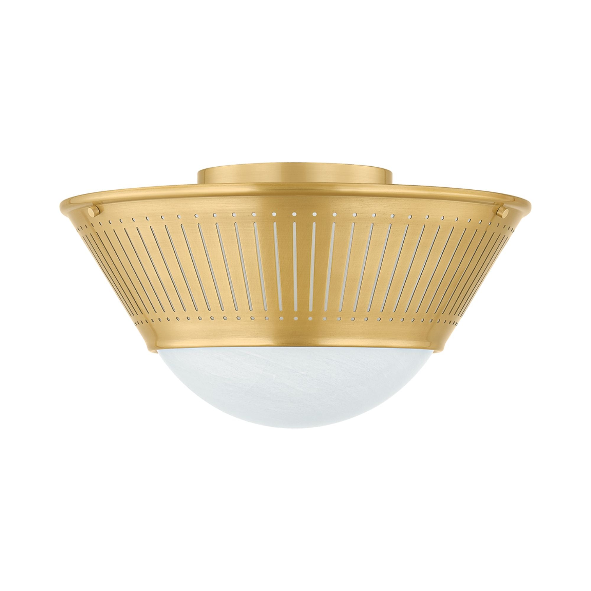 Elsmere 14" Flush Mount, Aged Brass Finish