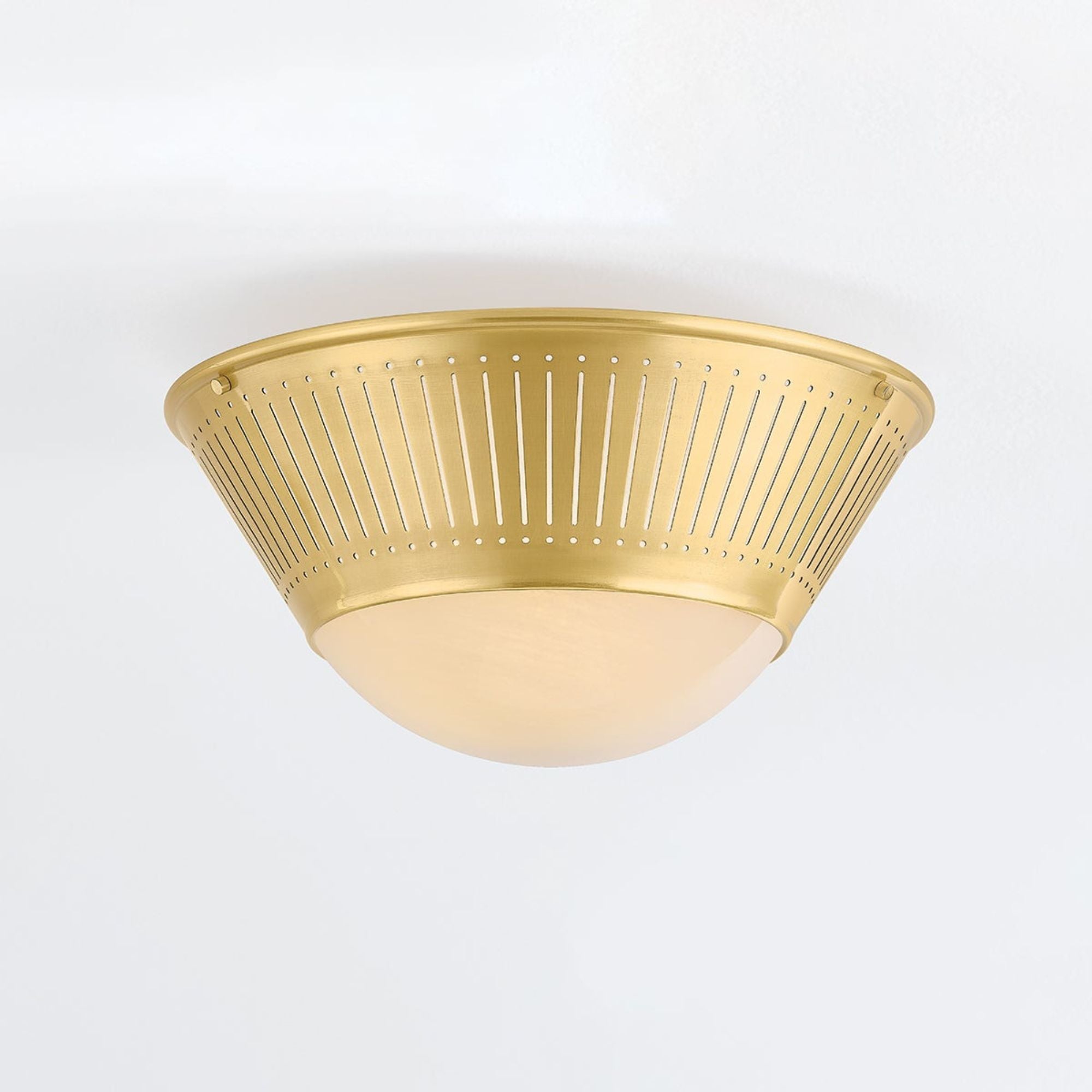 Elsmere 14" Flush Mount, Aged Brass Finish