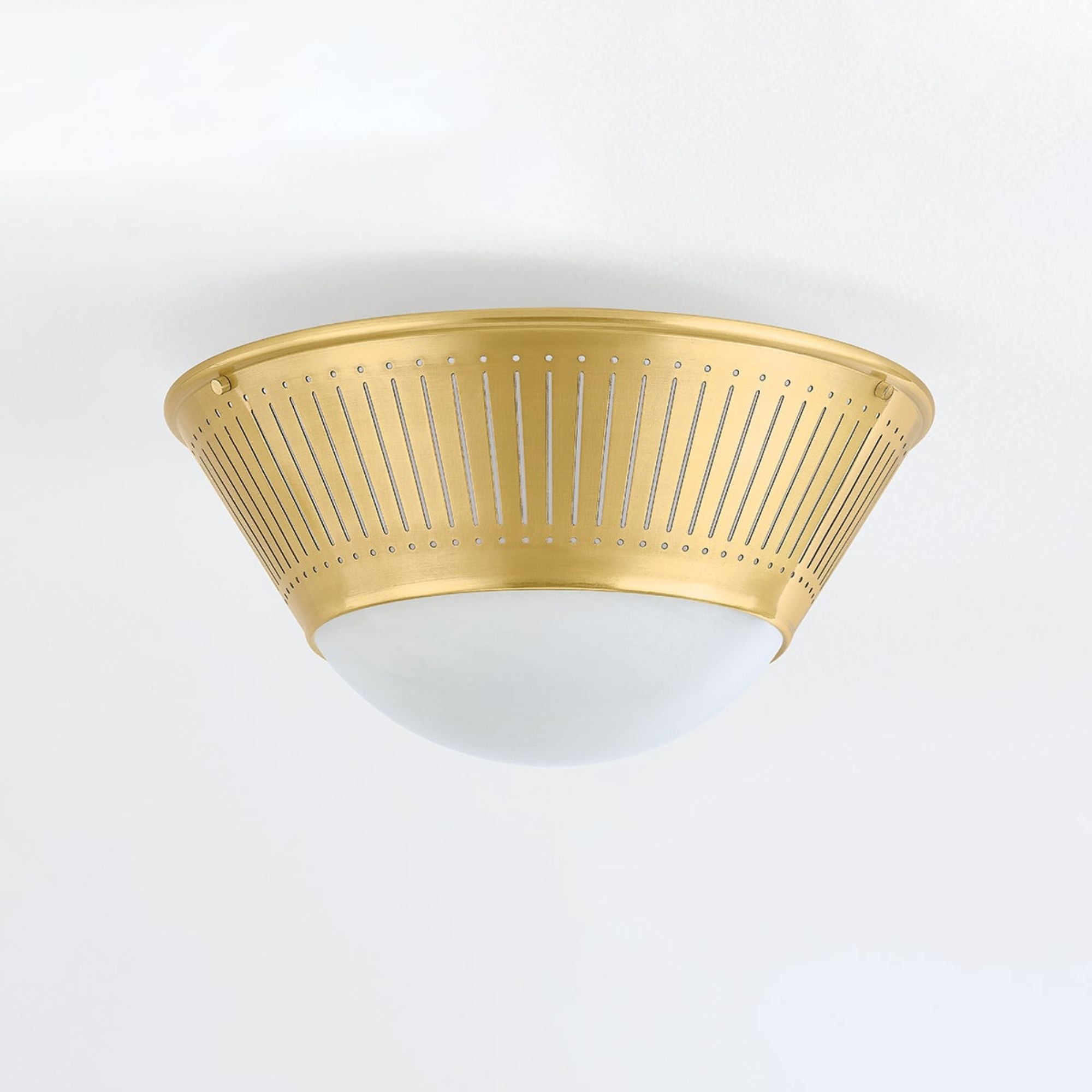 Elsmere 14" Flush Mount, Aged Brass Finish