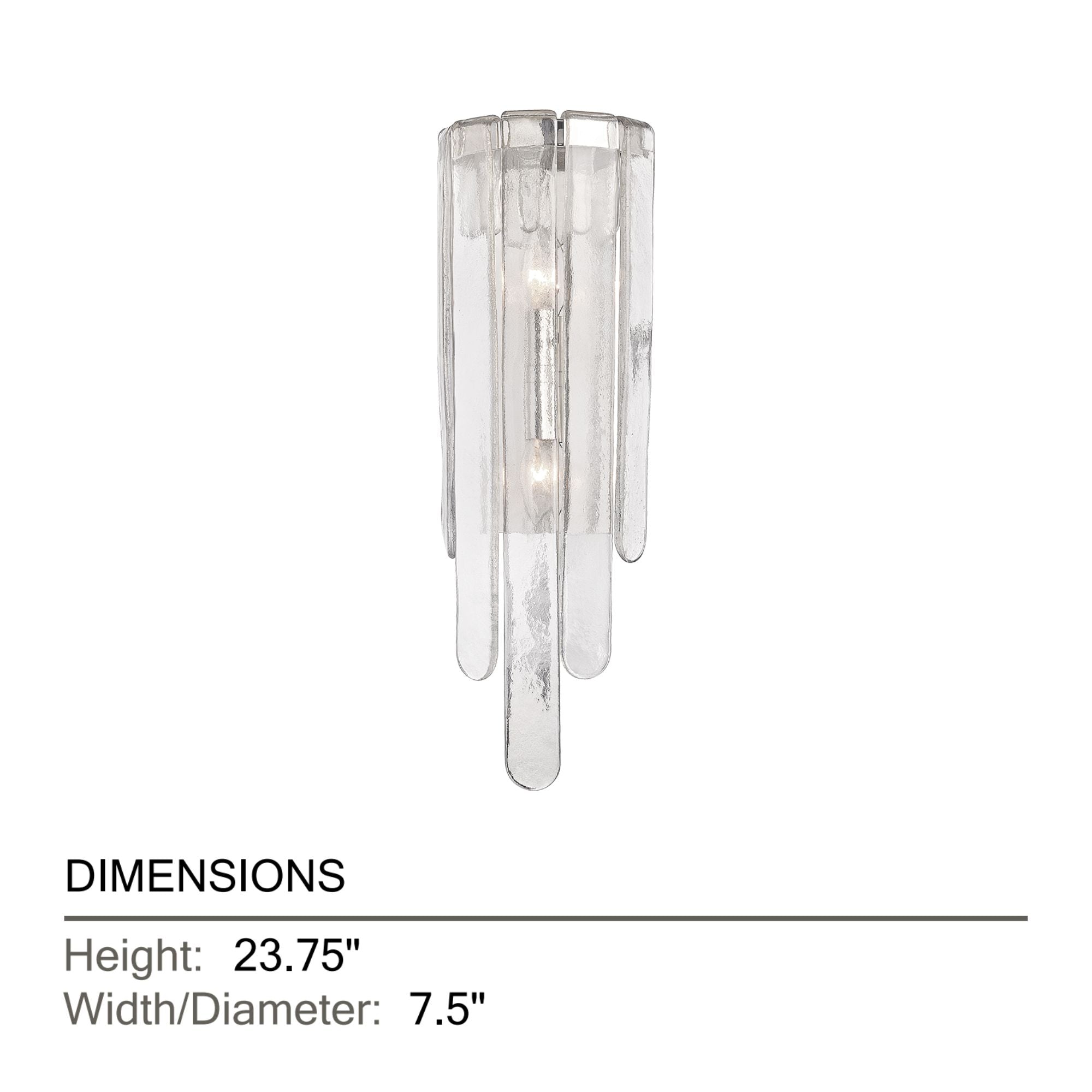 Fenwater 24" 2-Light Wall Sconce, Polished Nickel Finish