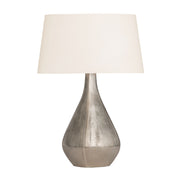 Hudson Valley Fieldston 28.5 in. Table Lamp, Warm Silver with White Linen Drum Shade
