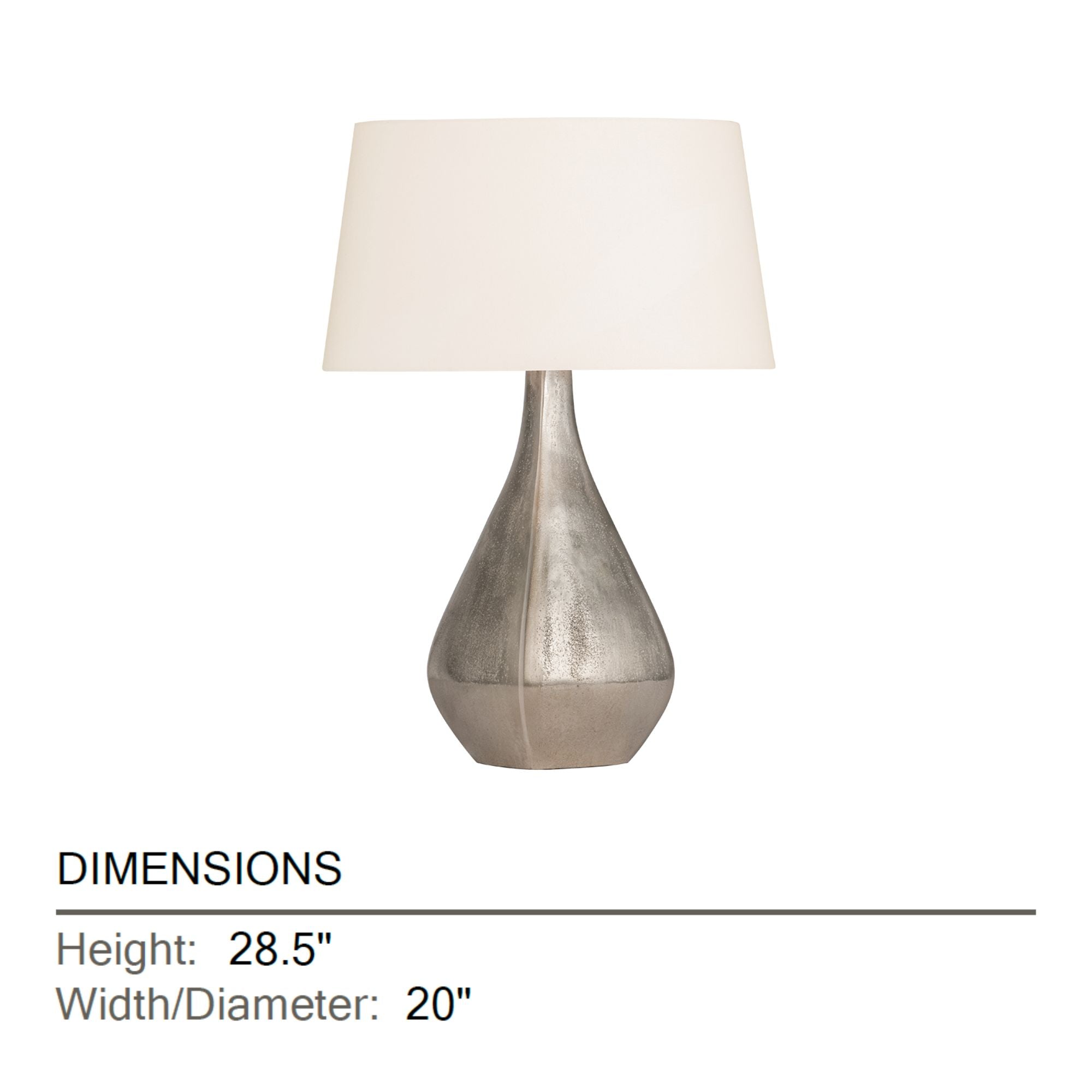 Hudson Valley Fieldston 28.5 in. Table Lamp, Warm Silver with White Linen Drum Shade
