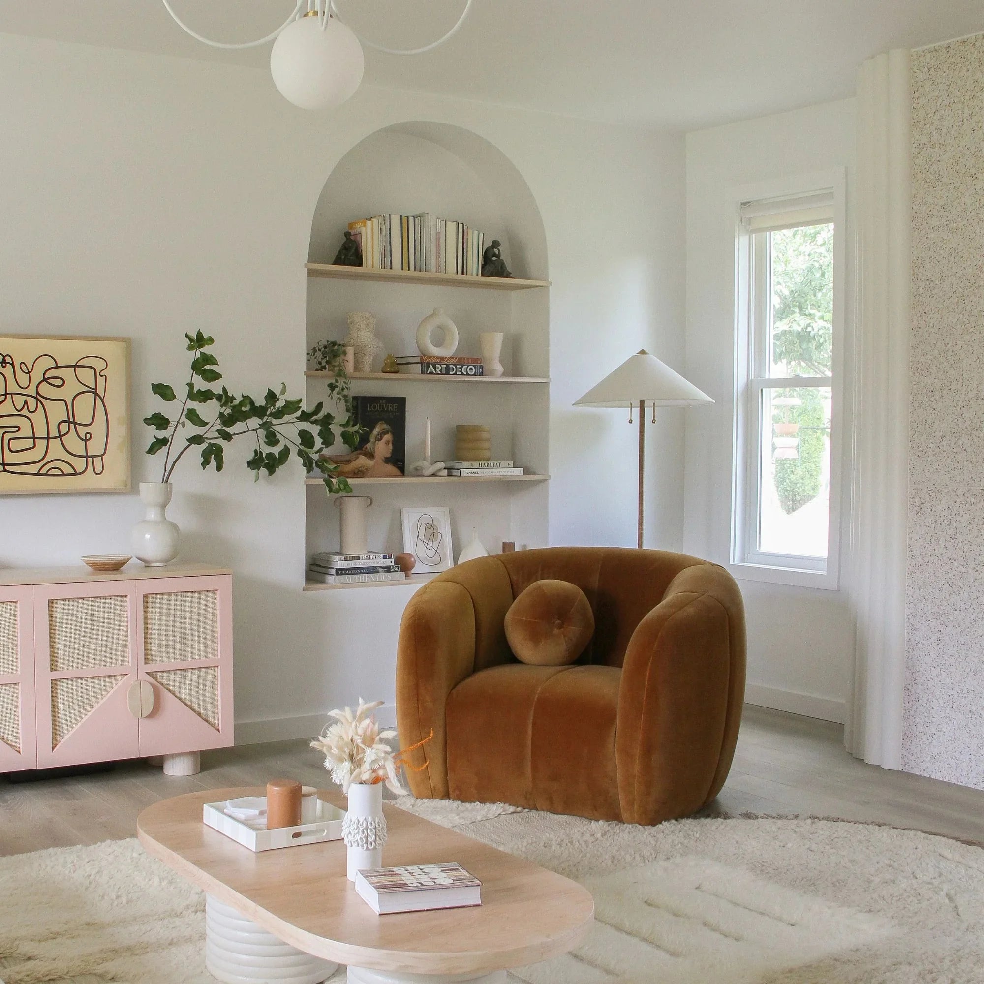 Hudson Valley Lighting - Flare 62" 2-Light Floor Lamp, Aged Brass Finish | Bees Lighting