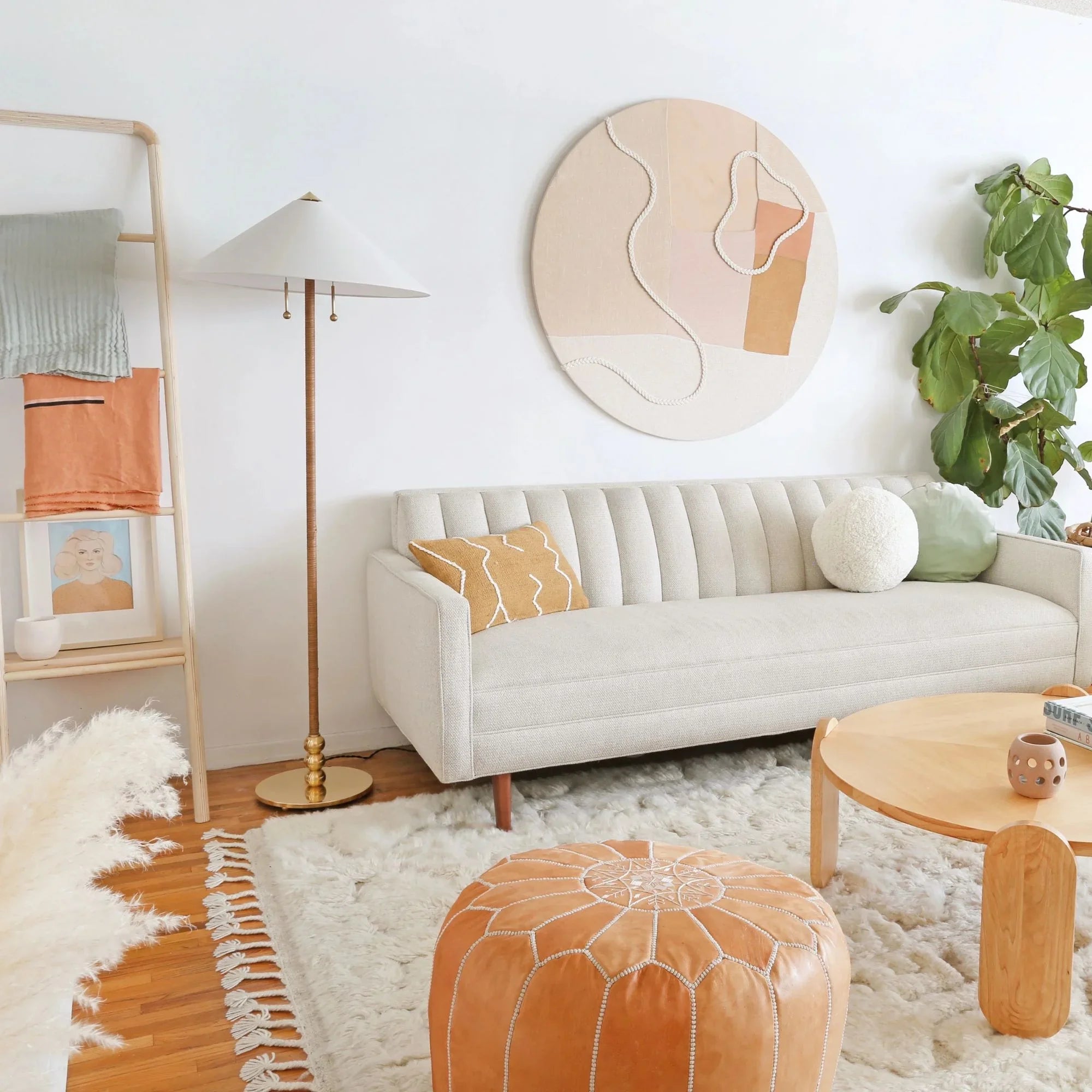 Hudson Valley Lighting - Flare 62" 2-Light Floor Lamp, Aged Brass Finish | Bees Lighting