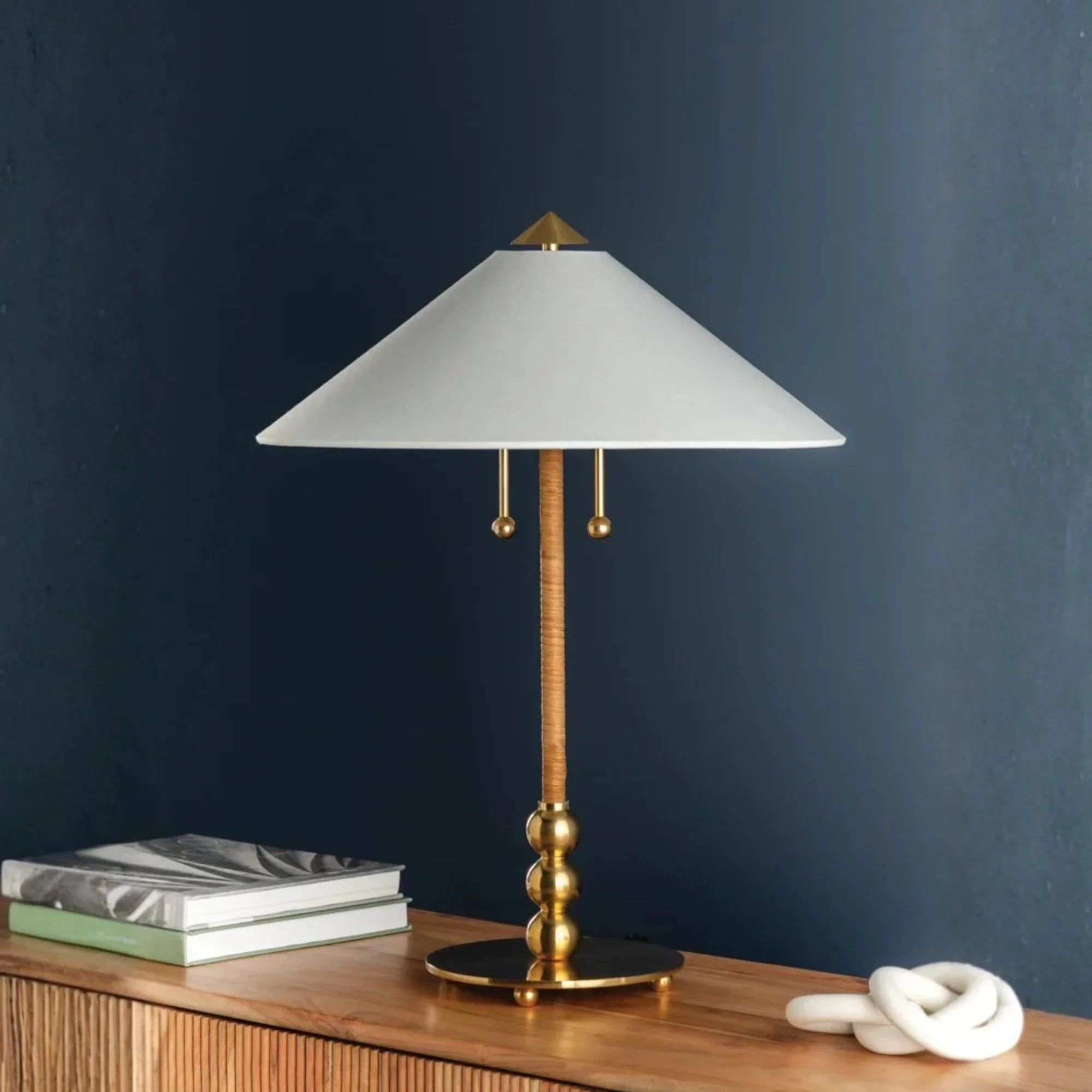 Hudson Valley Lighting - Flare 24" 2-Light Table Lamp, Aged Brass Finish | Bees Lighting