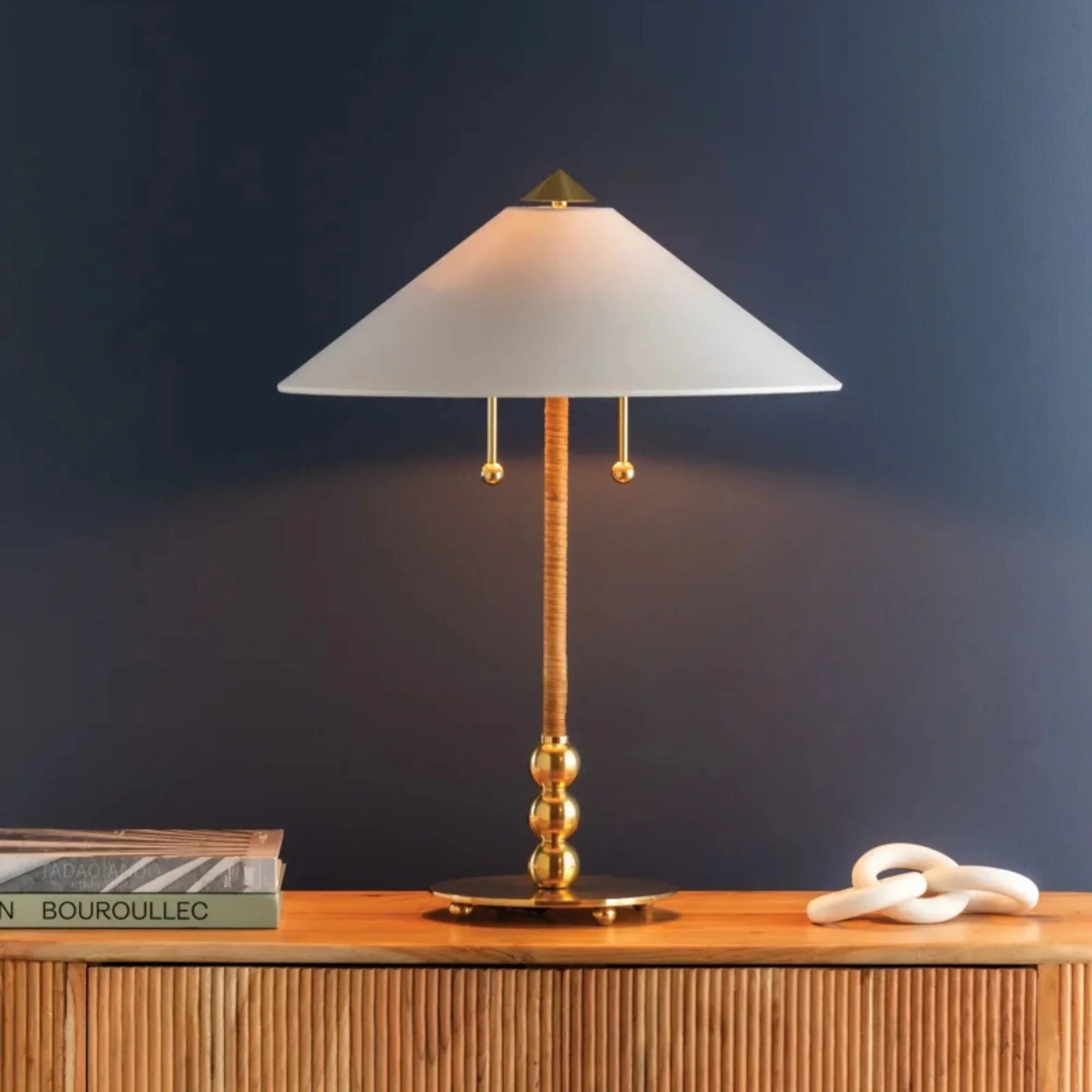Hudson Valley Lighting - Flare 24" 2-Light Table Lamp, Aged Brass Finish | Bees Lighting
