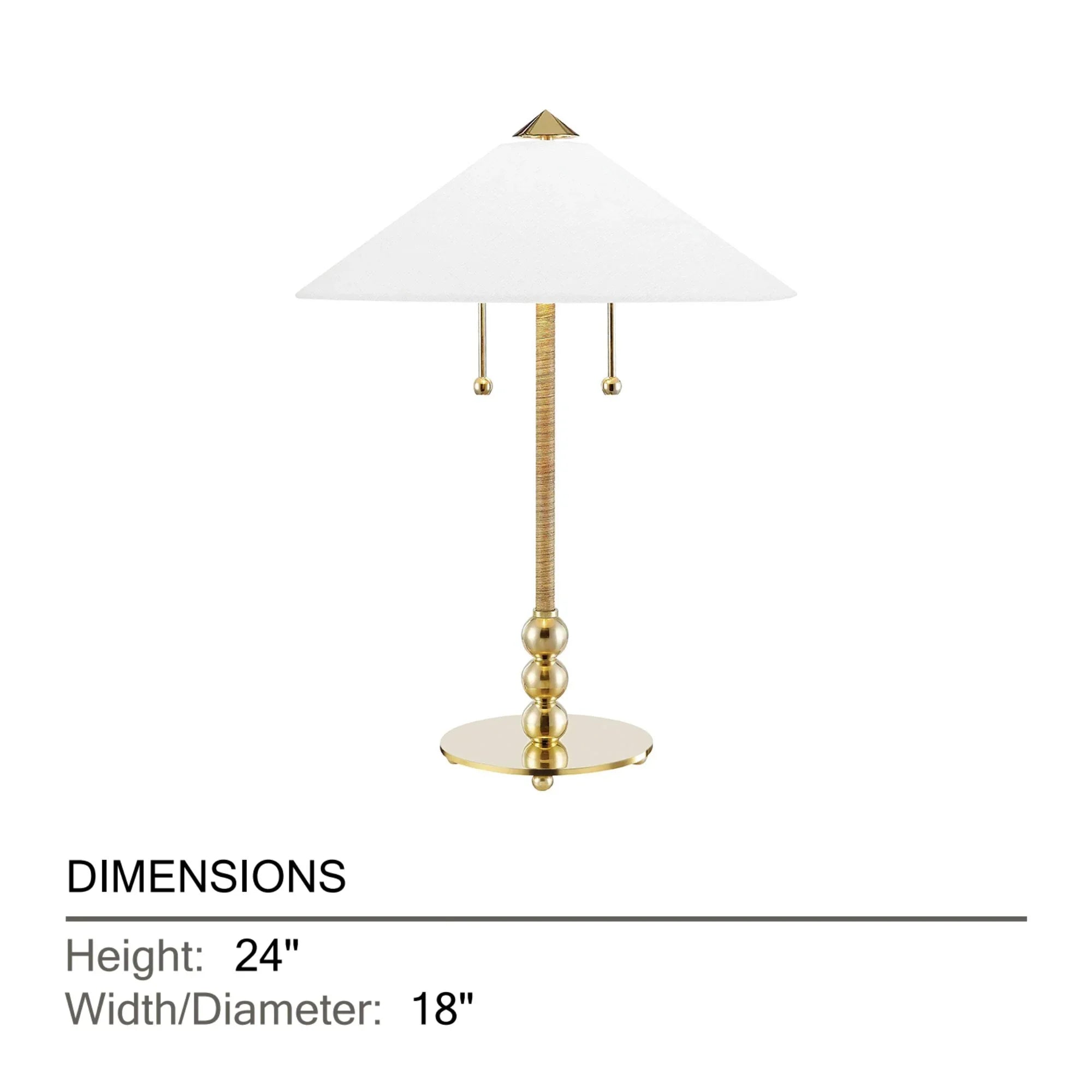 Hudson Valley Lighting - Flare 24" 2-Light Table Lamp, Aged Brass Finish | Bees Lighting