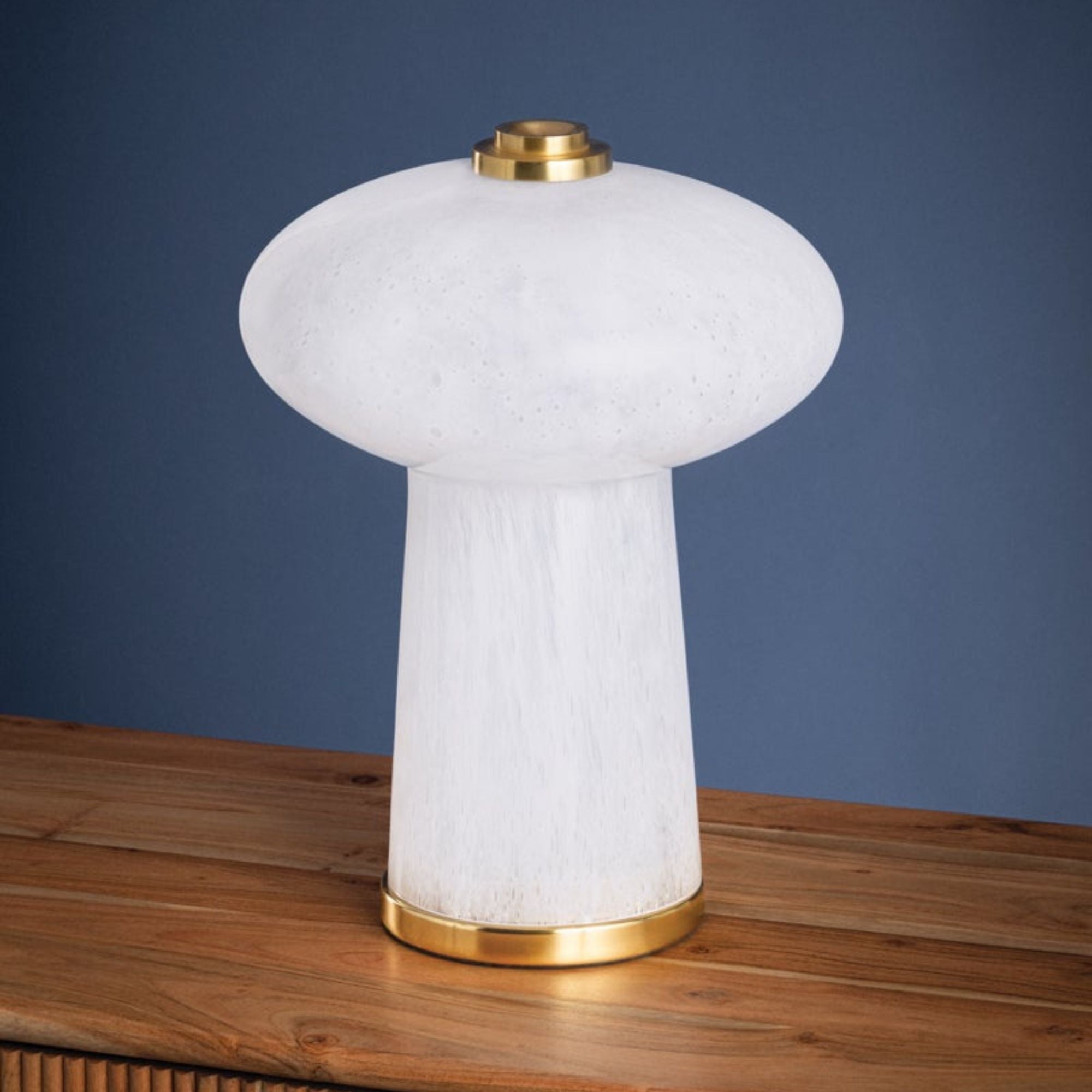 Fords 14" LED Table Lamp, Aged Brass Finish