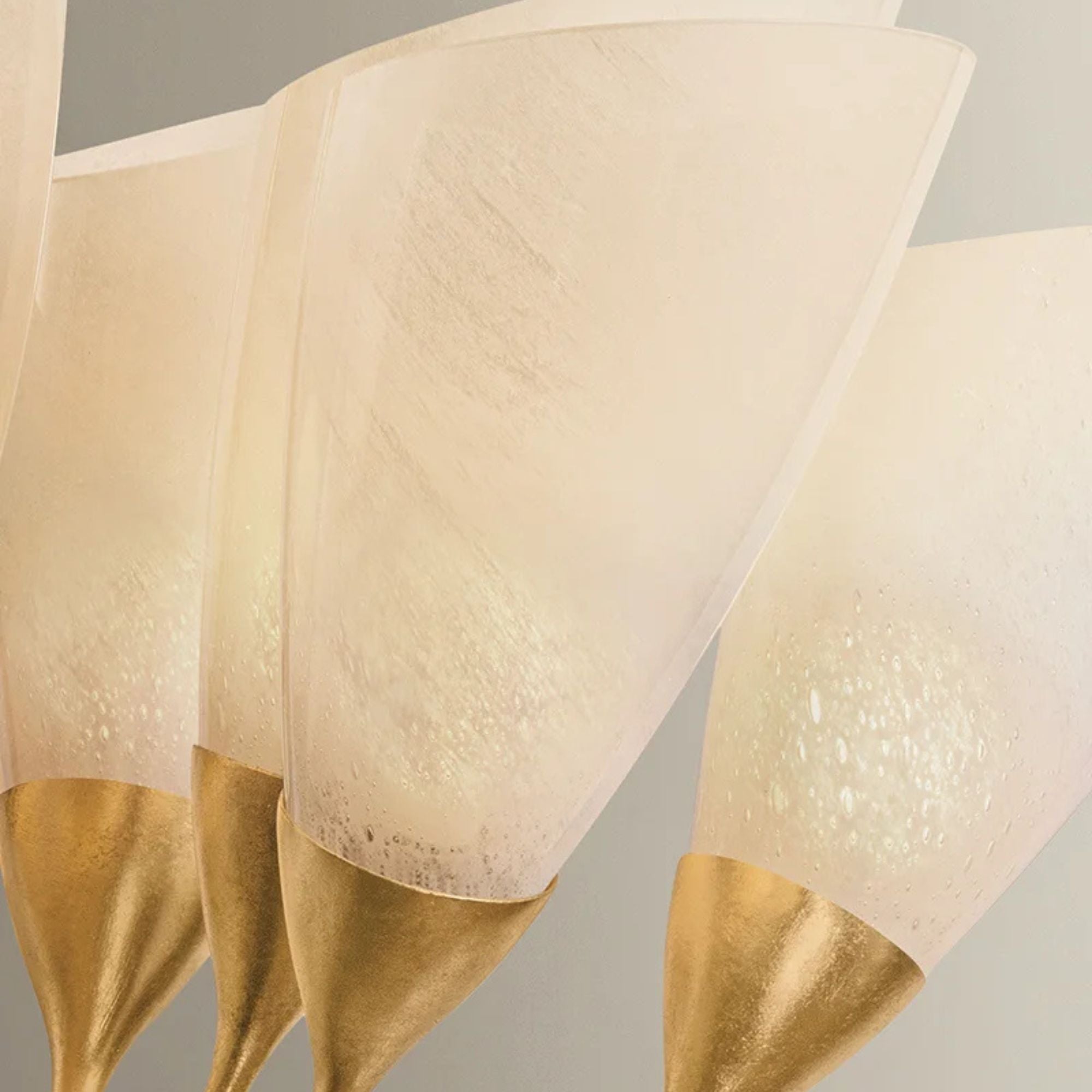 Hudson Valley Forest Glen 42.25 in. Chandelier, Vintage Gold Leaf with Seeded Cloud Glass