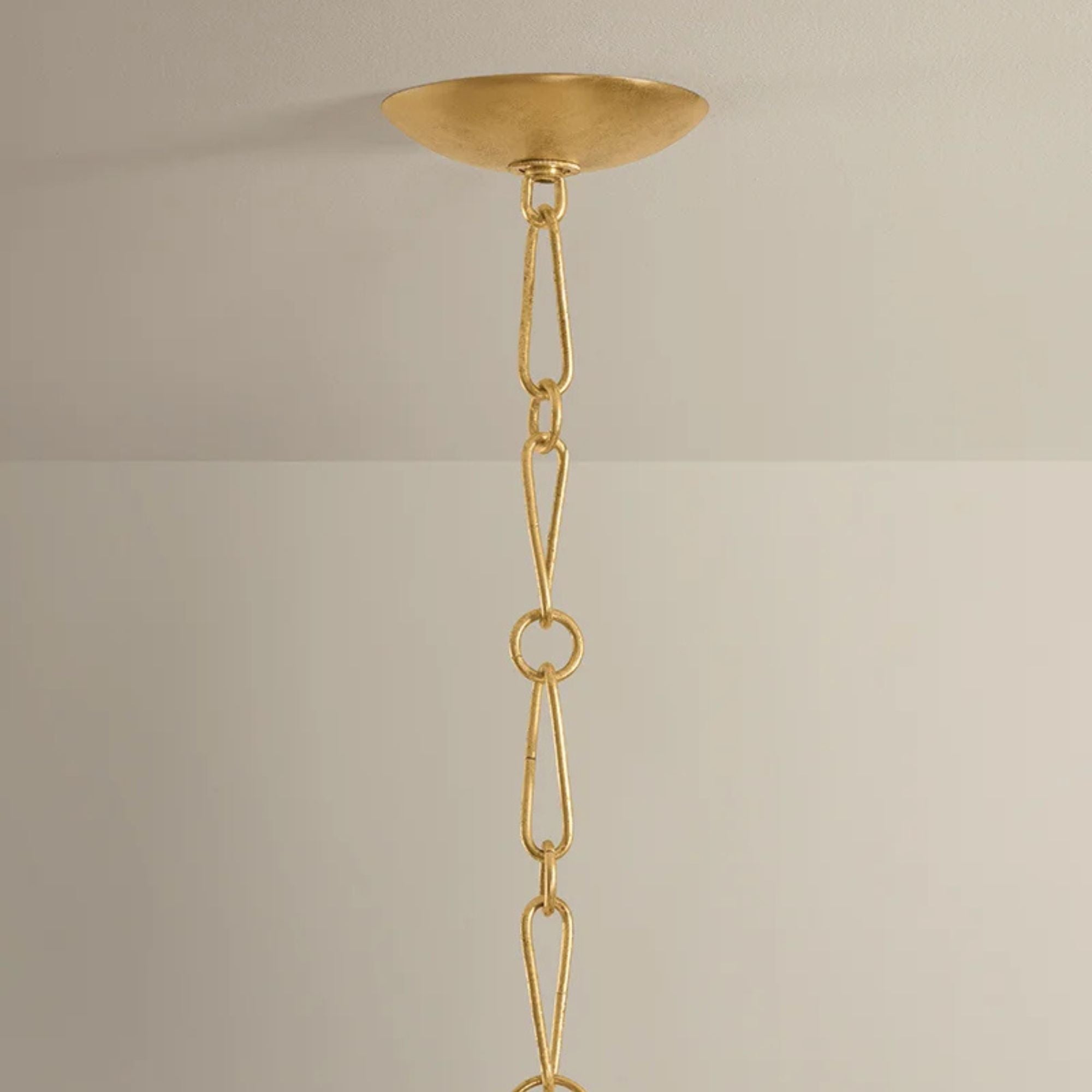Hudson Valley Forest Glen 42.25 in. Chandelier, Vintage Gold Leaf with Seeded Cloud Glass
