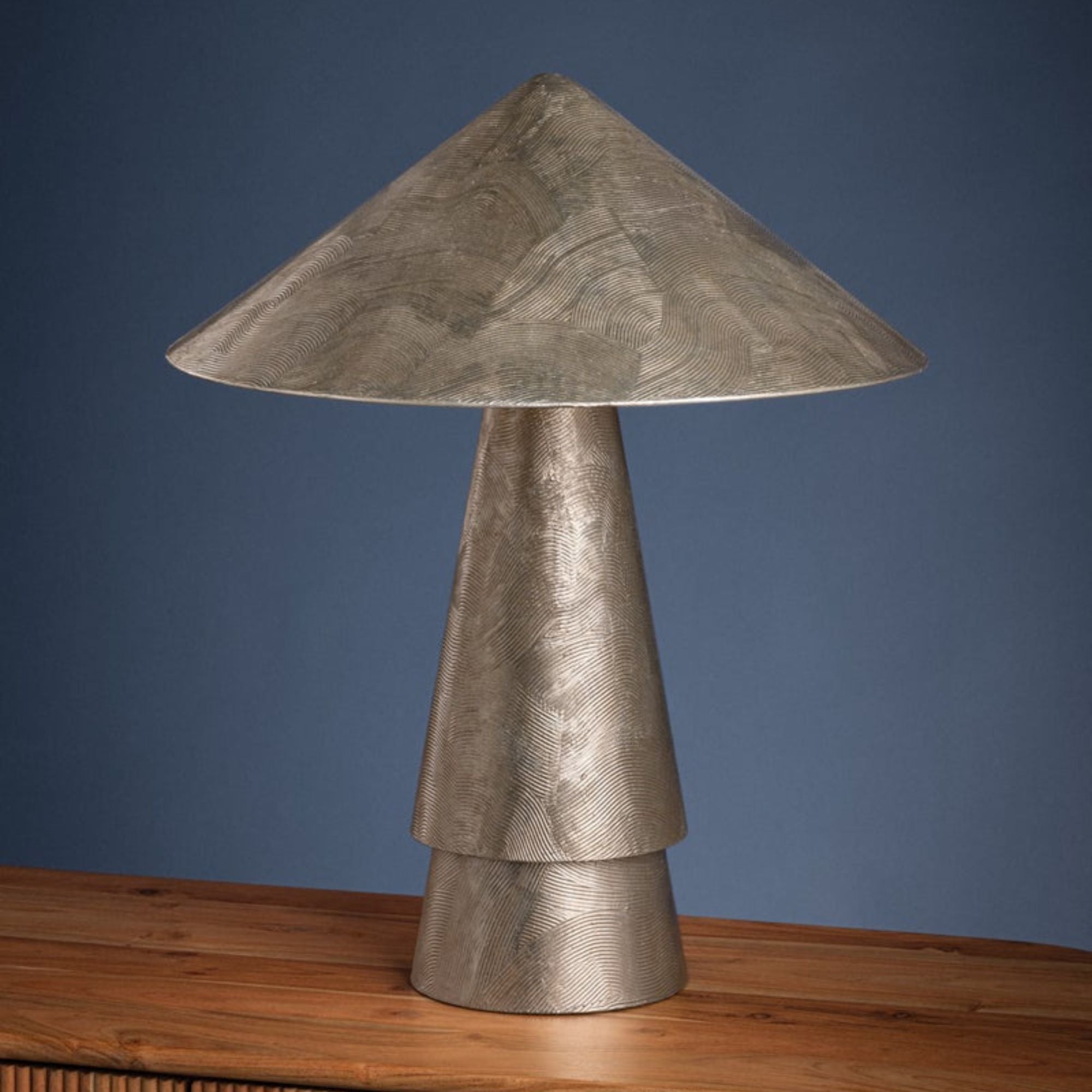 Foxton 22" Table Lamp, Warm Silver Leaf Finish