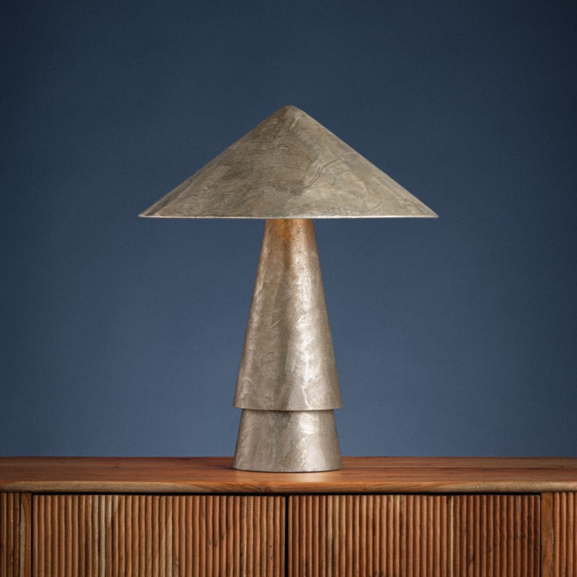 Foxton 22" Table Lamp, Warm Silver Leaf Finish
