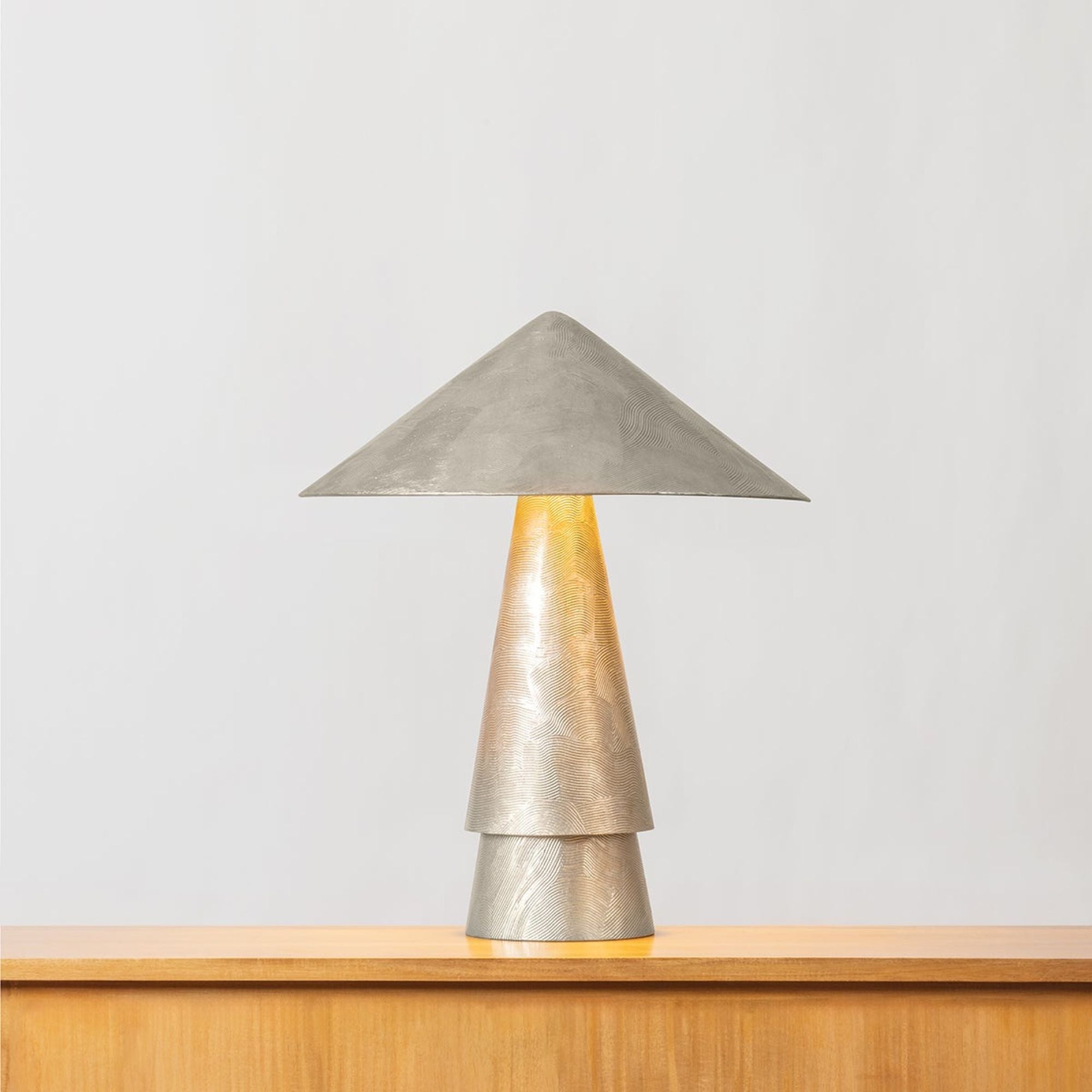 Foxton 22" Table Lamp, Warm Silver Leaf Finish