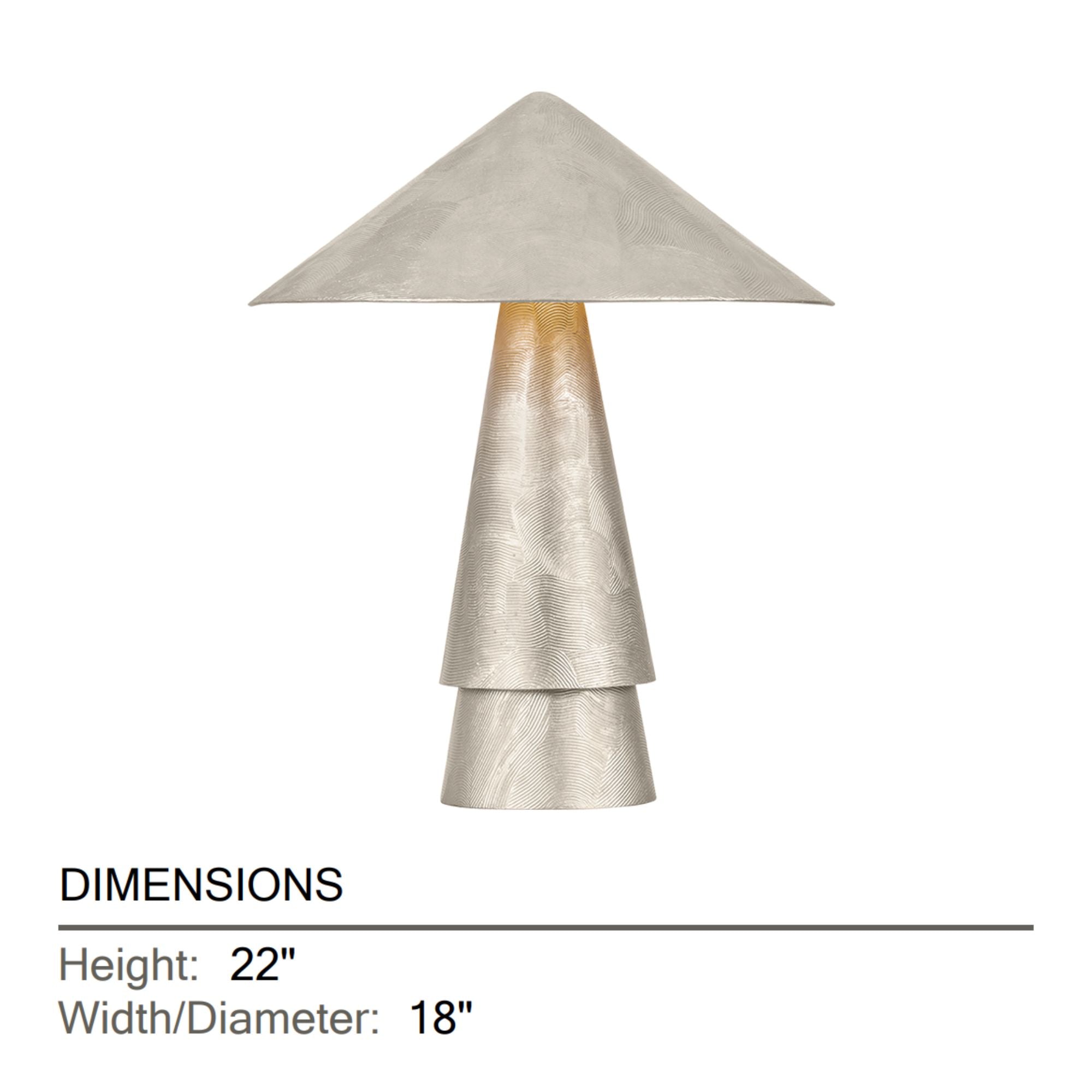 Foxton 22" Table Lamp, Warm Silver Leaf Finish