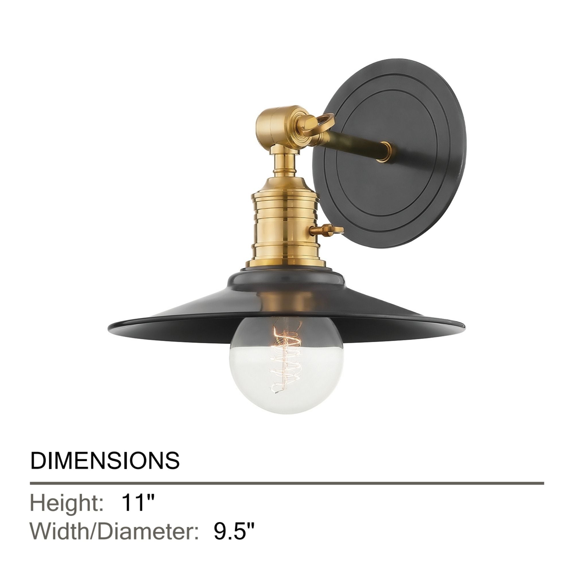 Garden City 11" Dome Swing Arm Sconce, Aged Old Bronze Finish