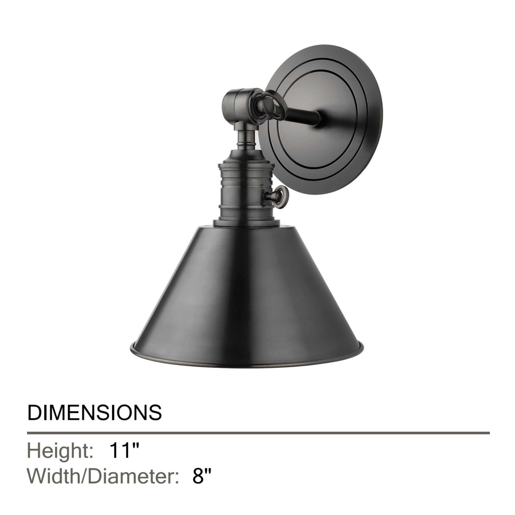 Garden City 11" Swing Arm Lamp, Old Bronze Finish