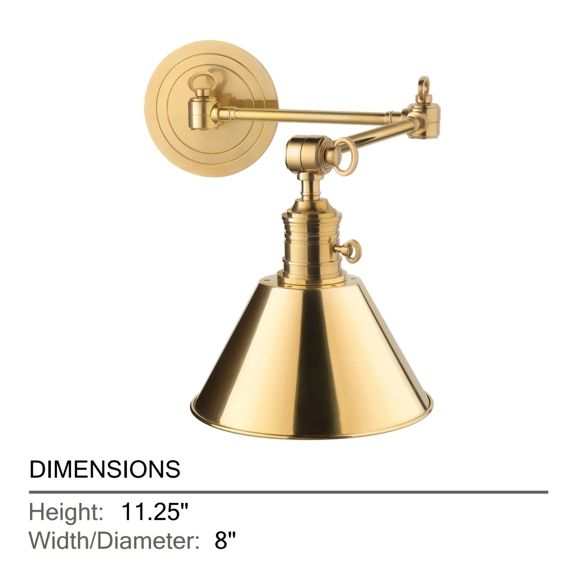 Garden City 11" Swing Arm Sconce, Aged Brass Finish