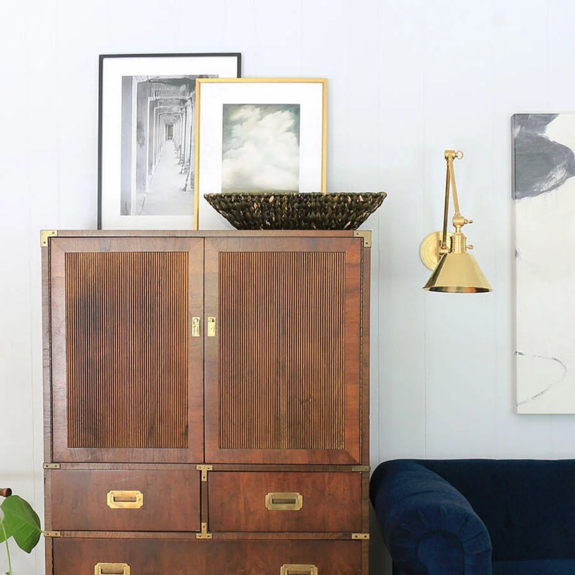 Garden City 23" Swing Arm Lamp, Aged Brass Finish