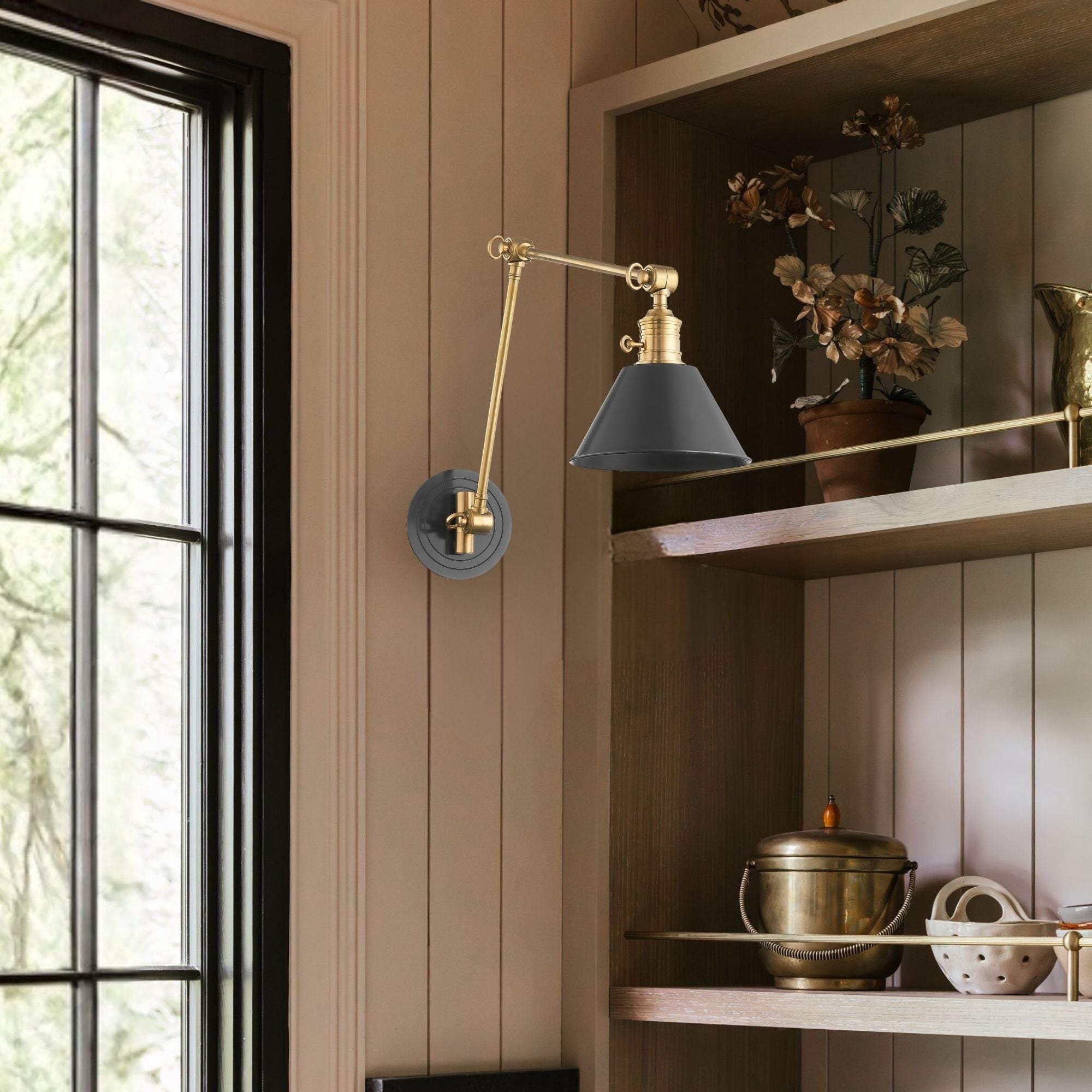 Garden City 23" Swing Arm Lamp, Aged Old Bronze Finish