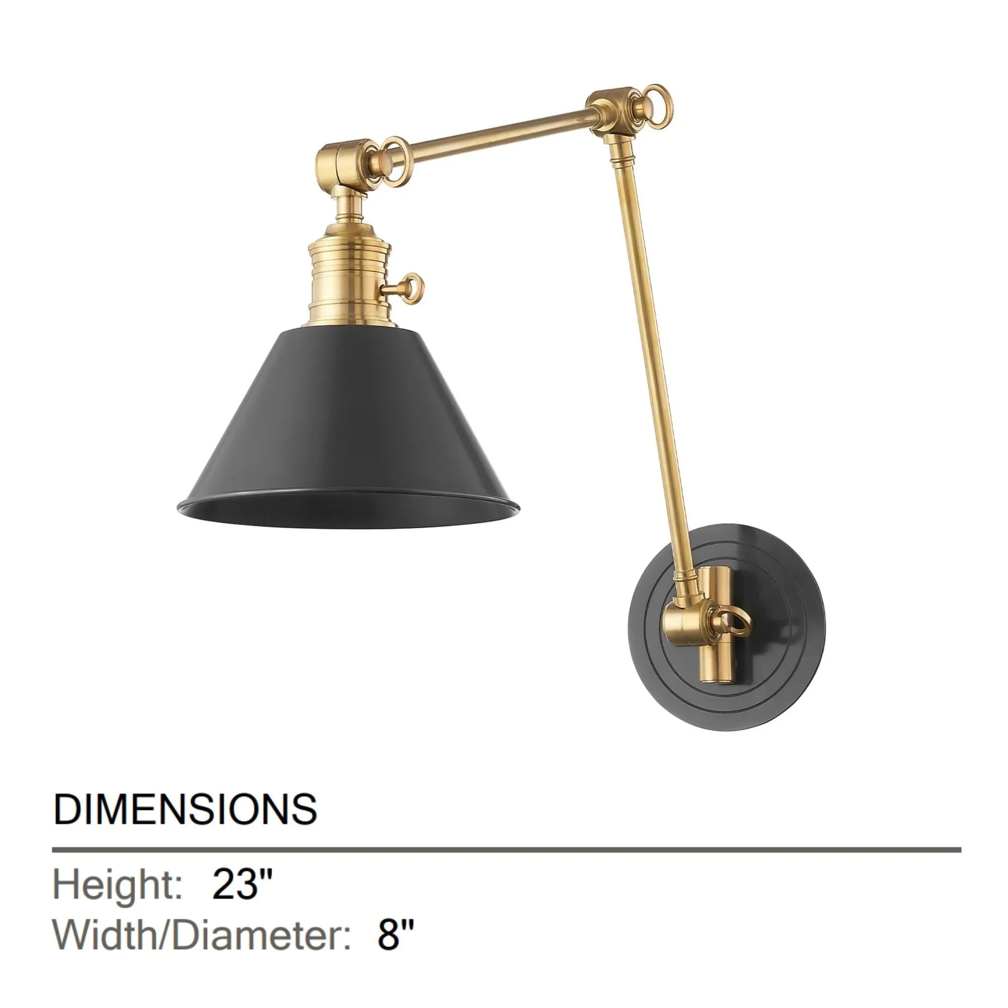 Garden City 23" Swing Arm Lamp, Aged Old Bronze Finish