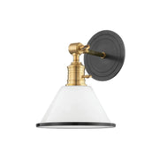 Garden City 11" Swing Arm Sconce with Opal Glossy Shade, Aged Old Bronze Finish