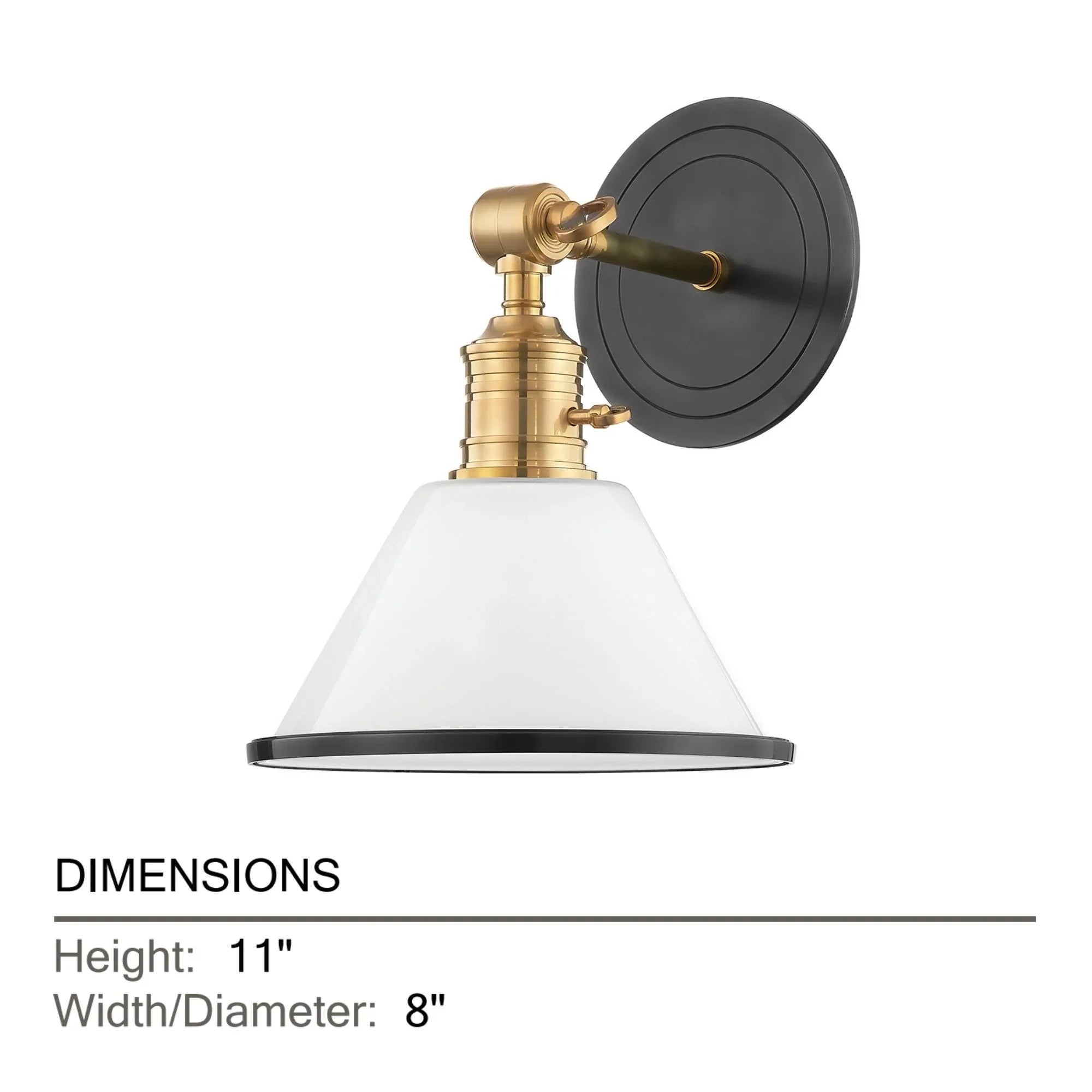 Garden City 11" Swing Arm Sconce with Opal Glossy Shade, Aged Old Bronze Finish